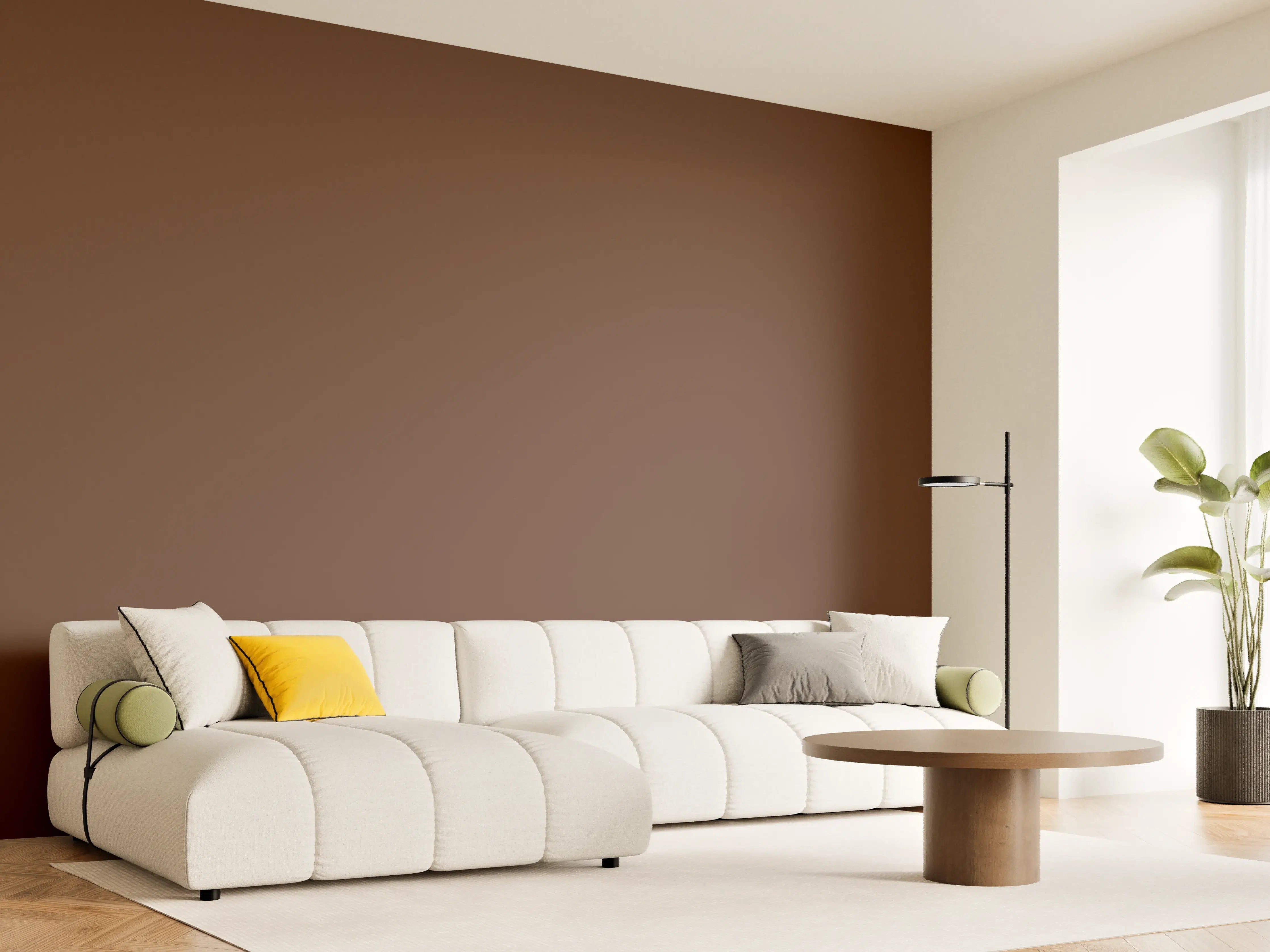 Wandverkleidung Wohnzimmer - RAL 8011 (Nussbraun)