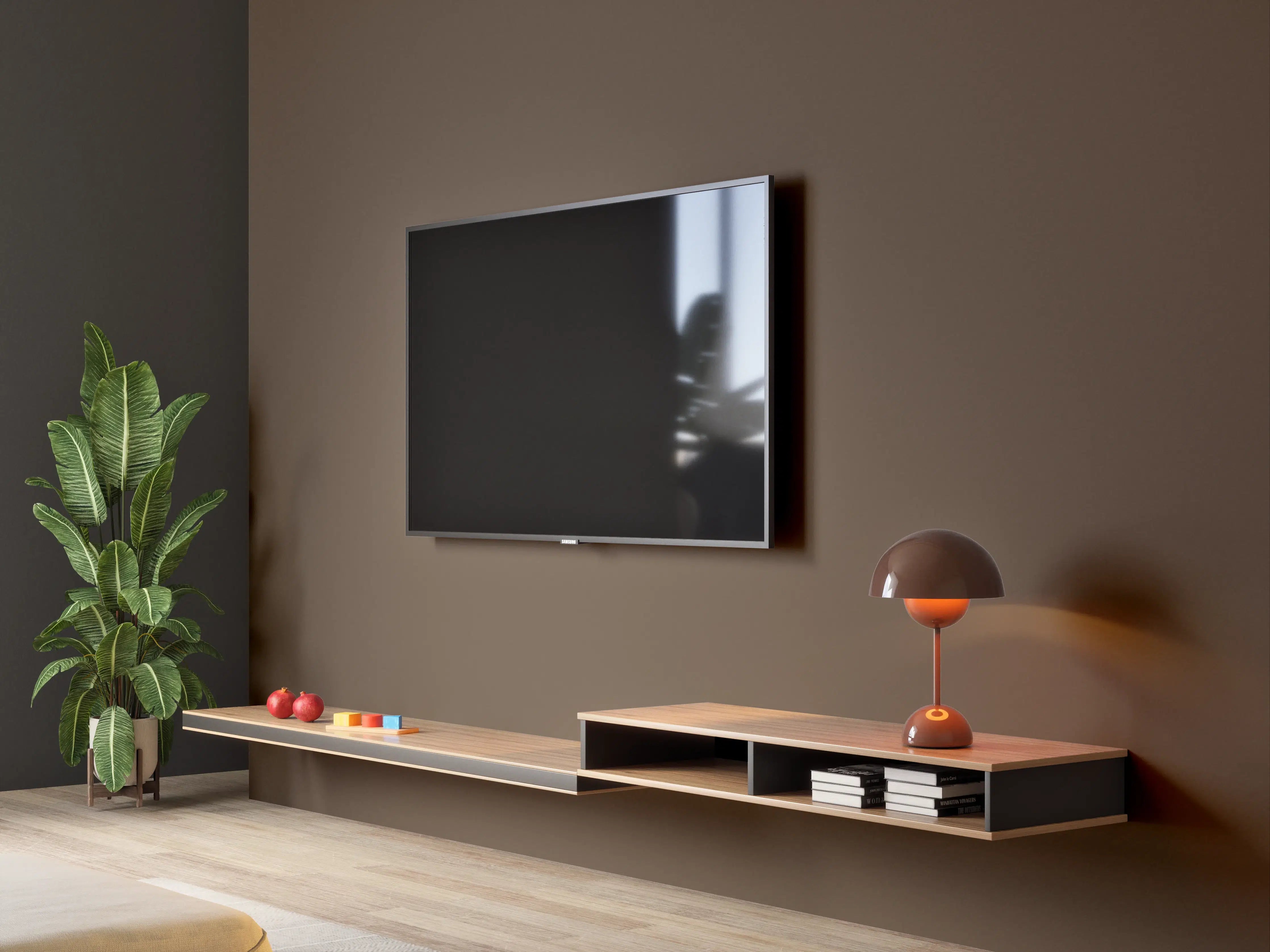 Wandverkleidung Wohnzimmer - RAL 8014 (Sepiabraun)