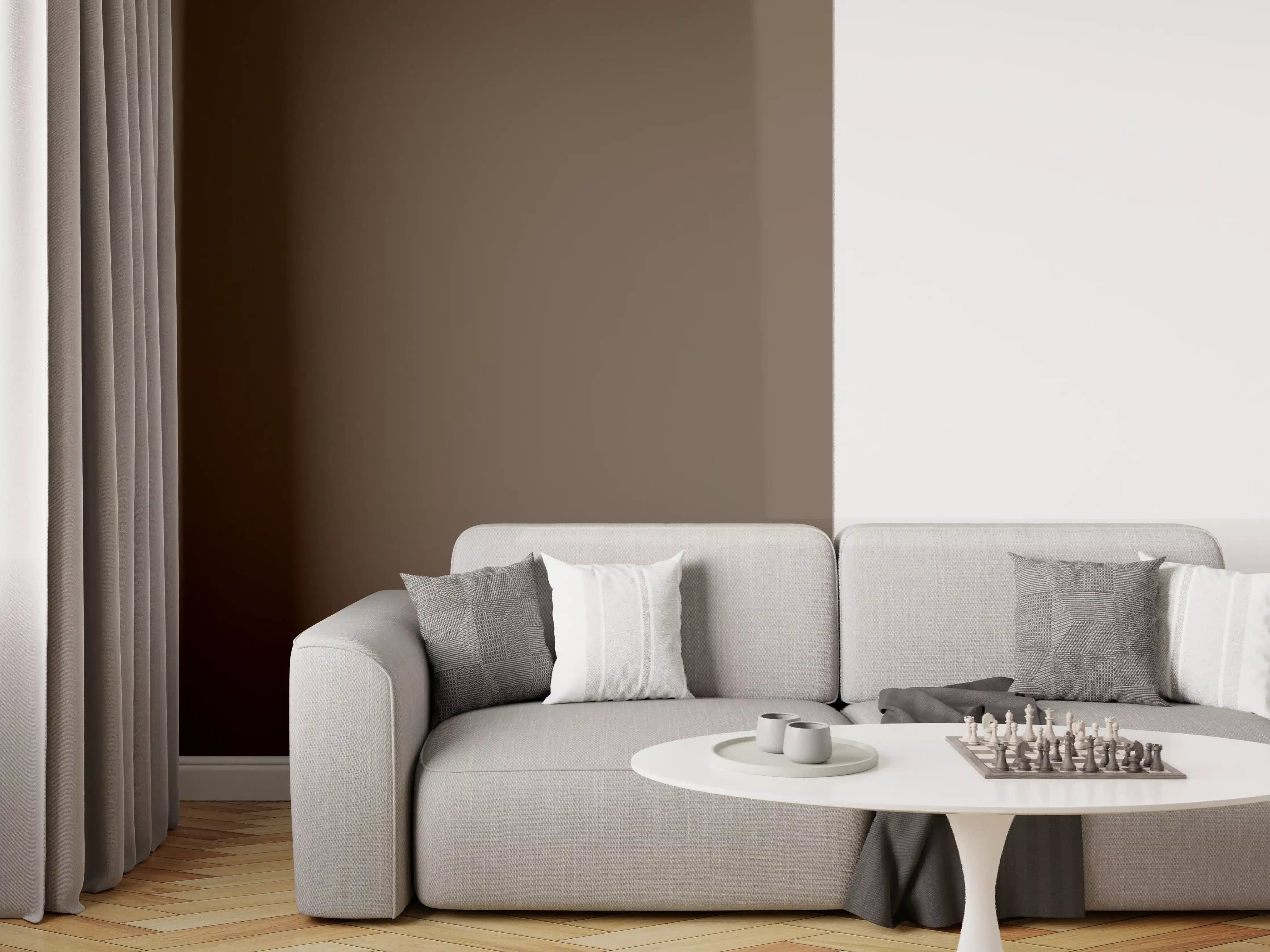 Wandverkleidung Wohnzimmer - RAL 8014 (Sepiabraun)