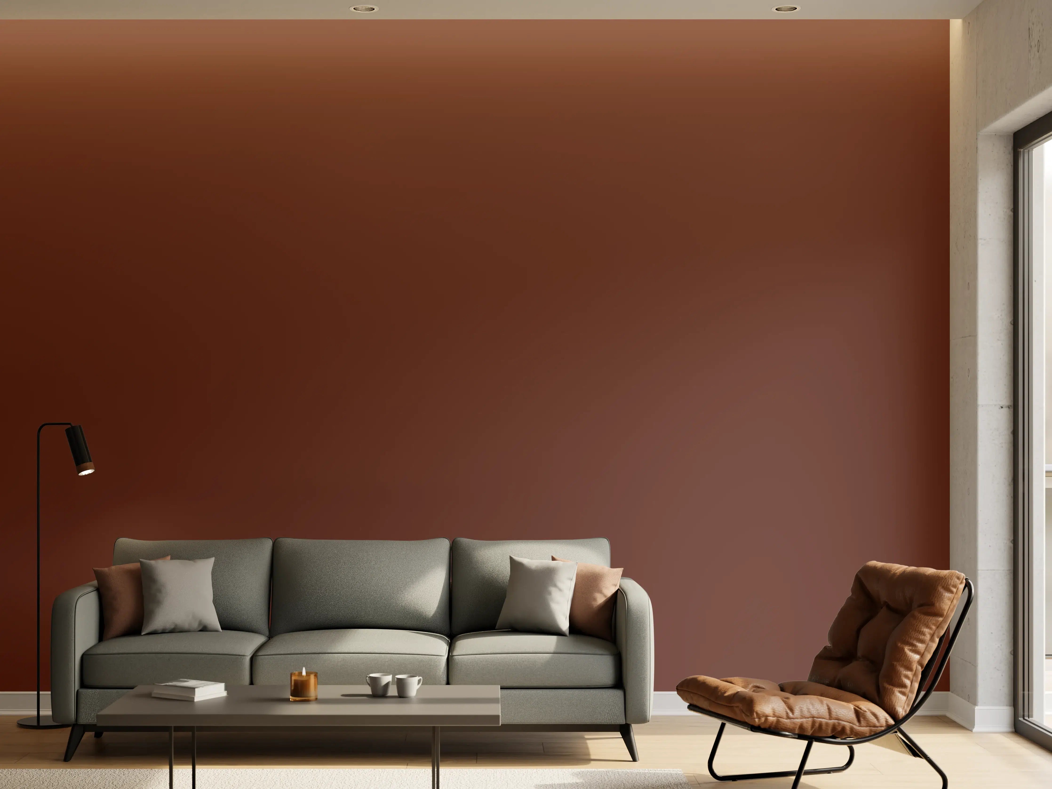 Wandverkleidung Wohnzimmer - RAL 8015 (Kastanienbraun)