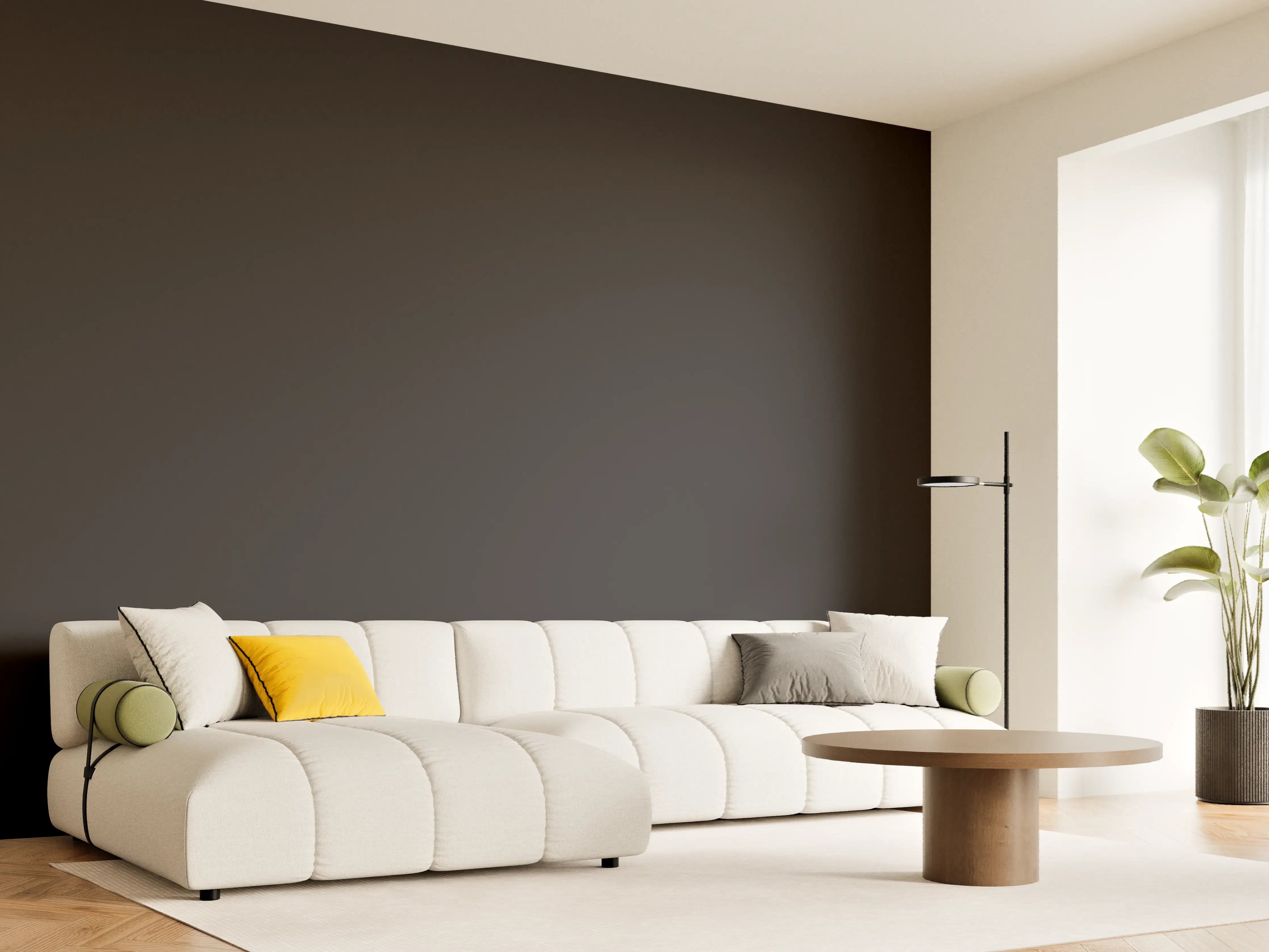 Wandverkleidung Wohnzimmer - RAL 8022 (Schwarzbraun)