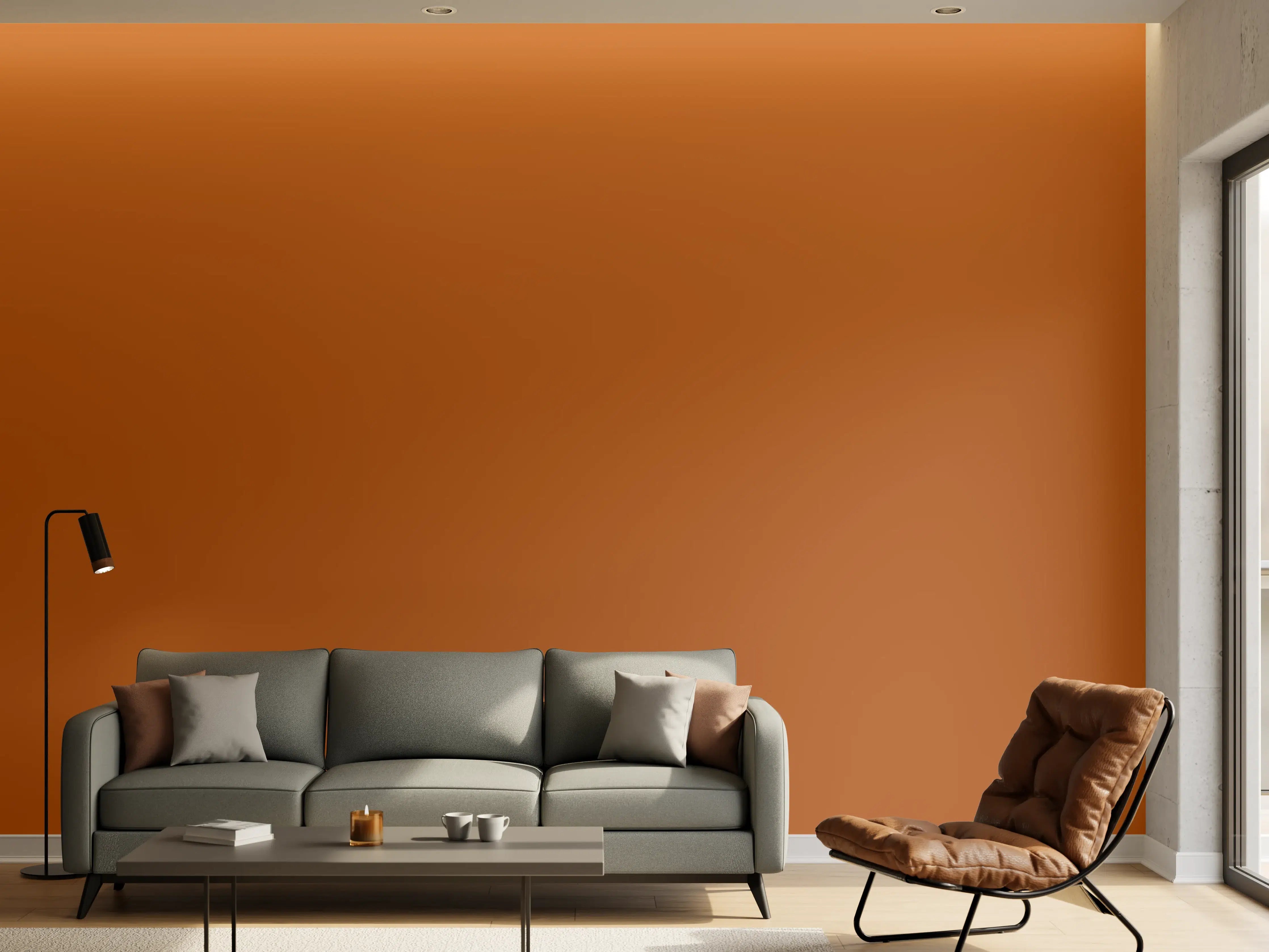 Wandverkleidung Wohnzimmer - RAL 8023 (Orangebraun)