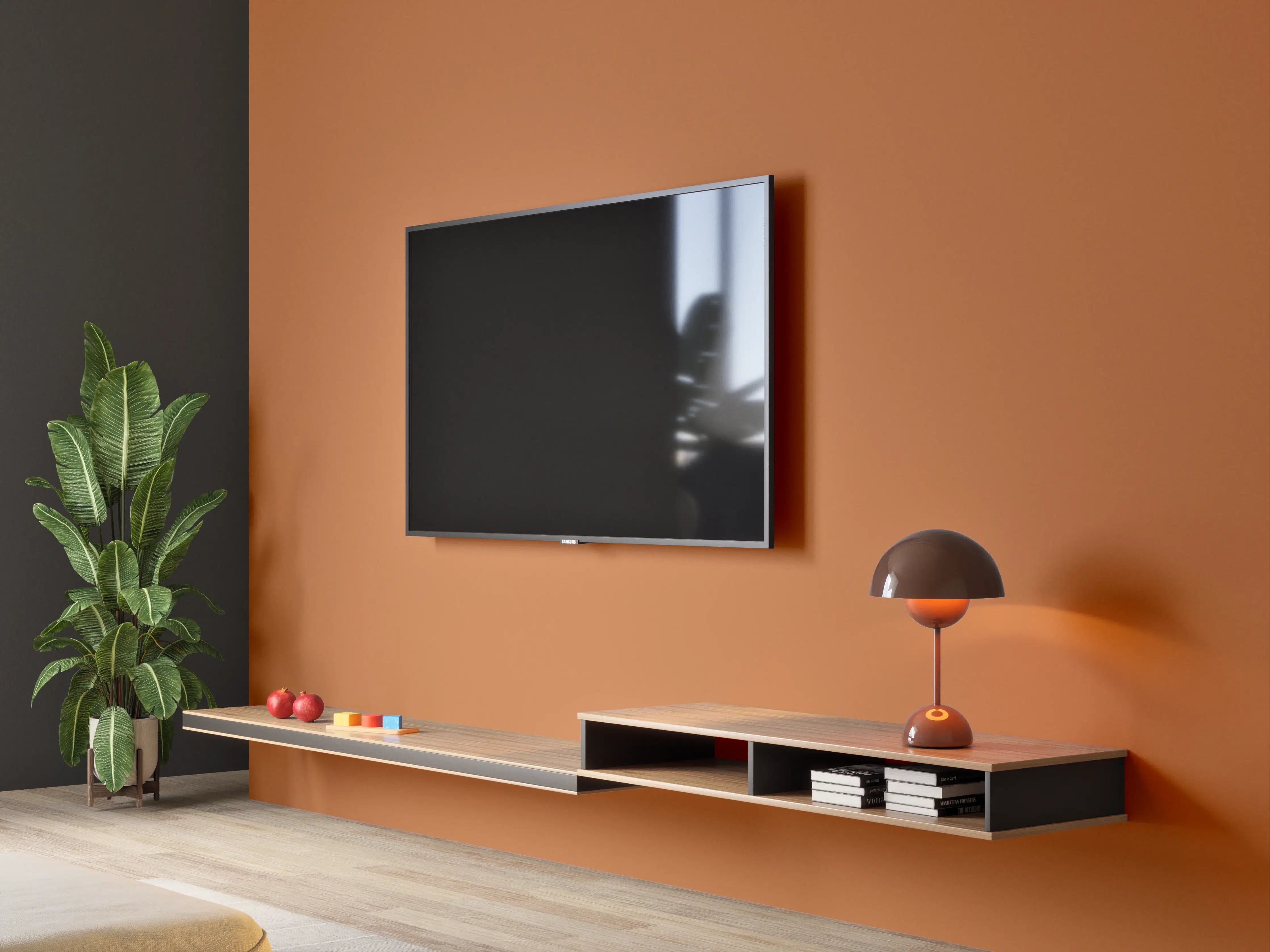 Wandverkleidung Wohnzimmer - RAL 8023 (Orangebraun)