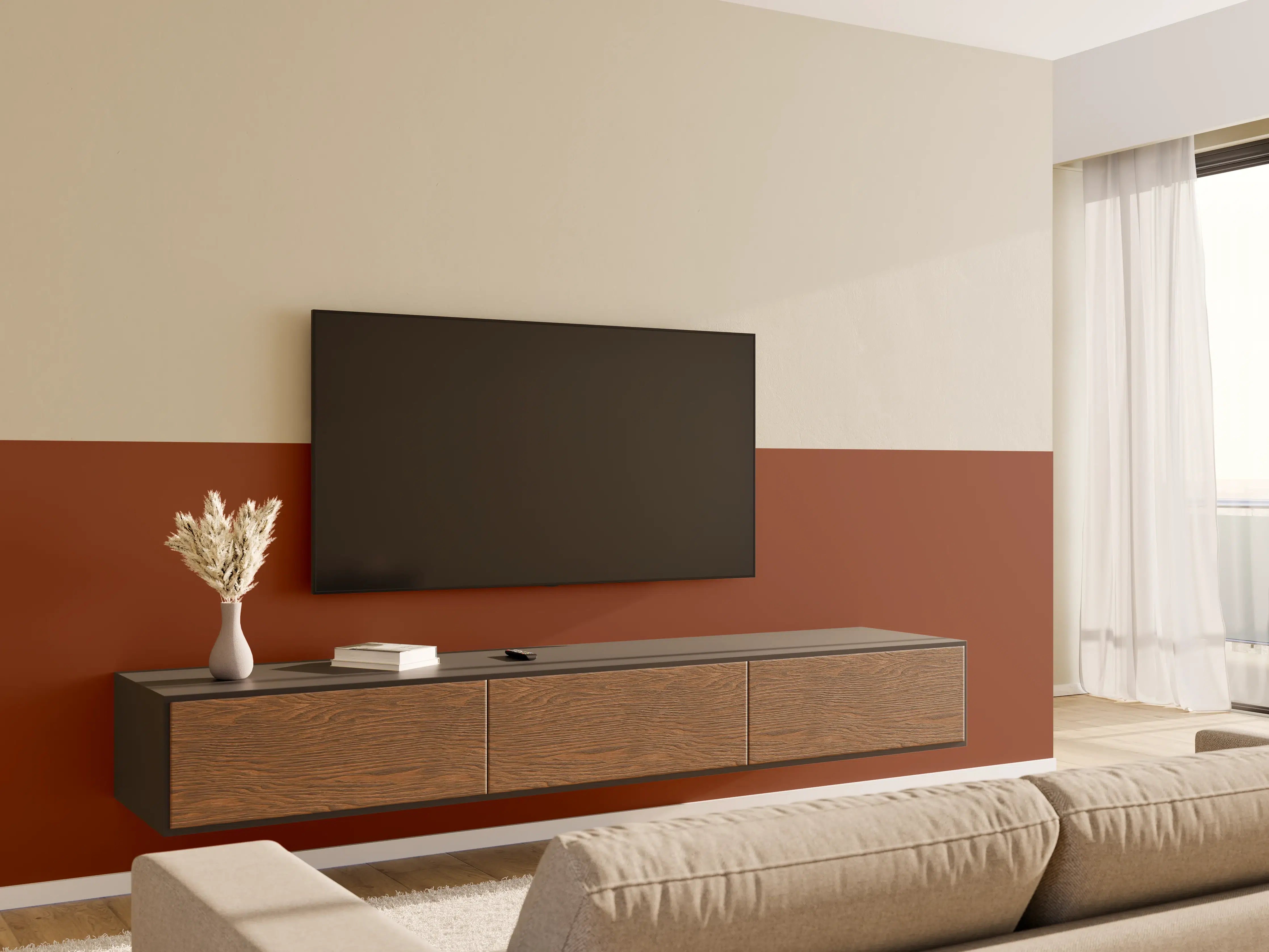 Wandverkleidung Wohnzimmer - RAL 8029 (Perlkupfer)