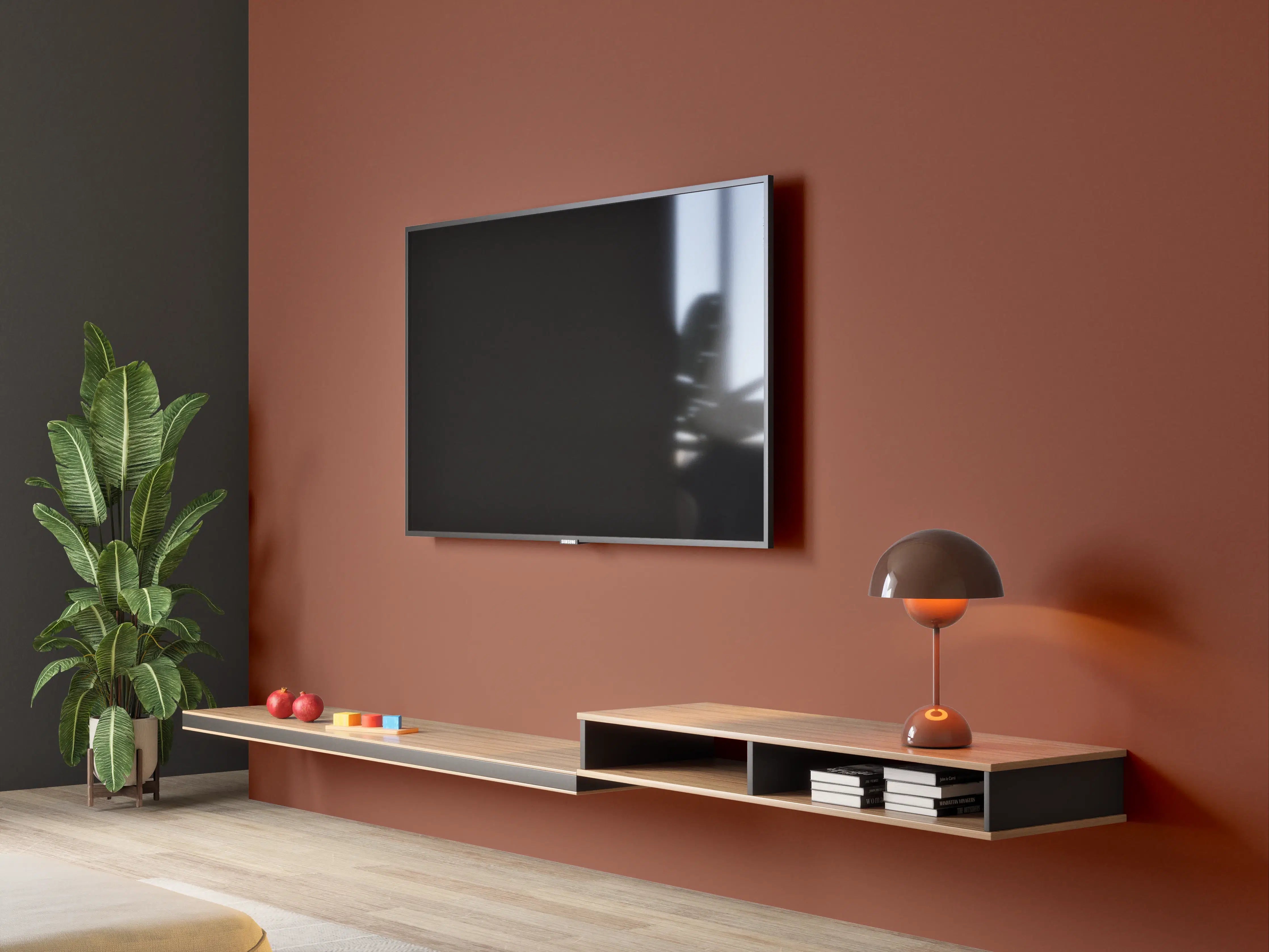 Wandverkleidung Wohnzimmer - RAL 8029 (Perlkupfer)