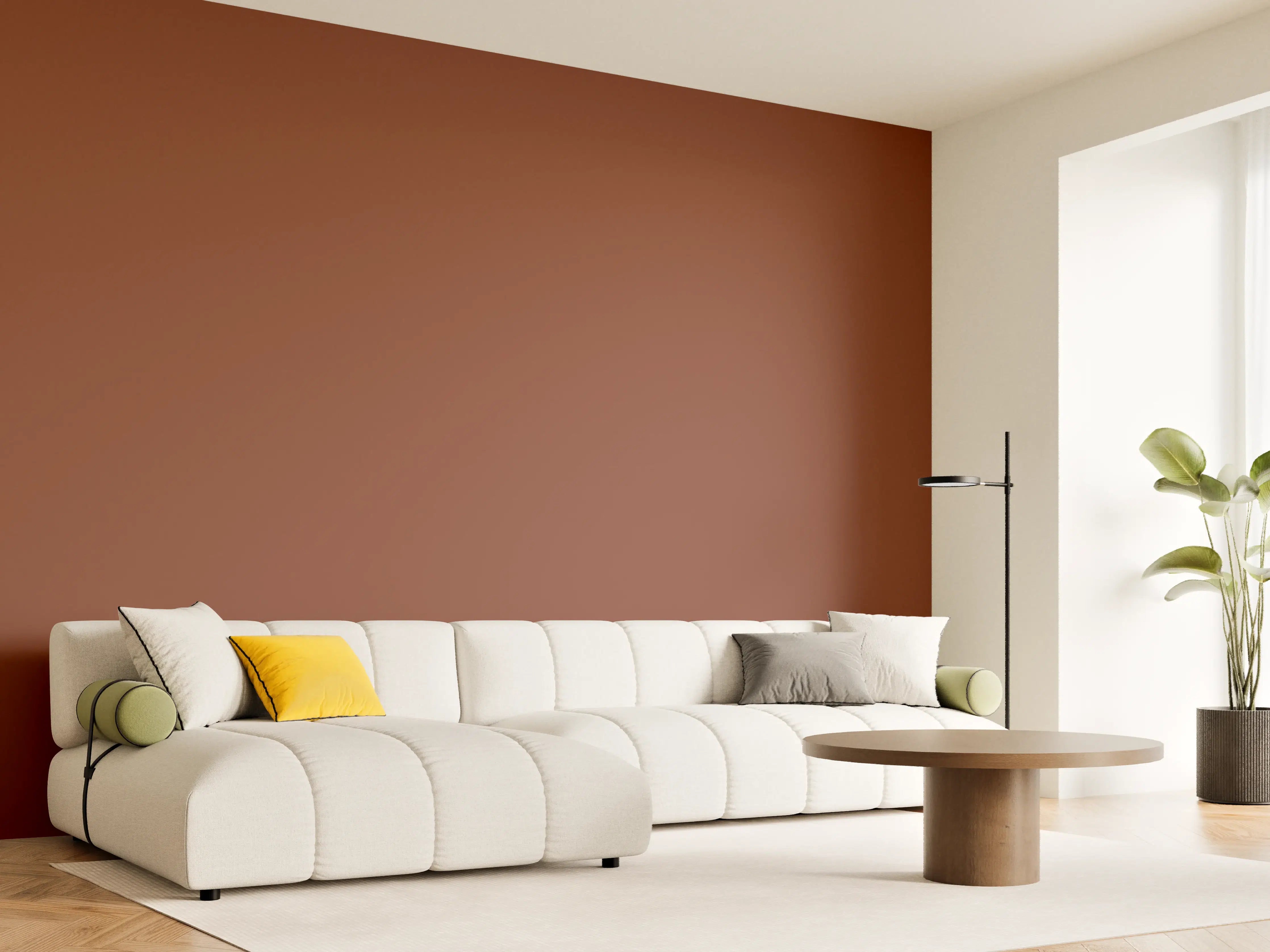 Wandverkleidung Wohnzimmer - RAL 8029 (Perlkupfer)