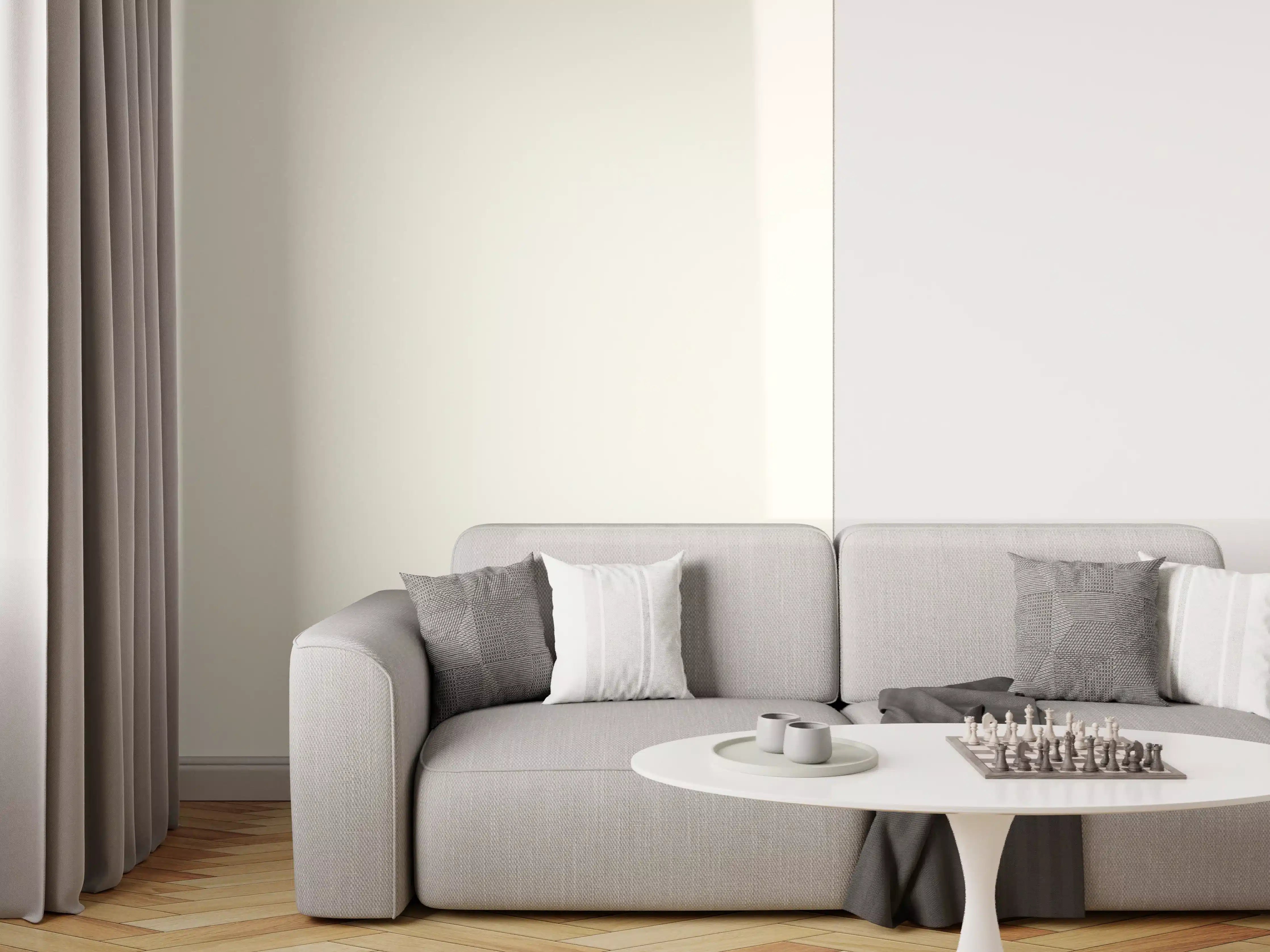 Wandverkleidung Wohnzimmer - RAL 9002 (Grauweiß)