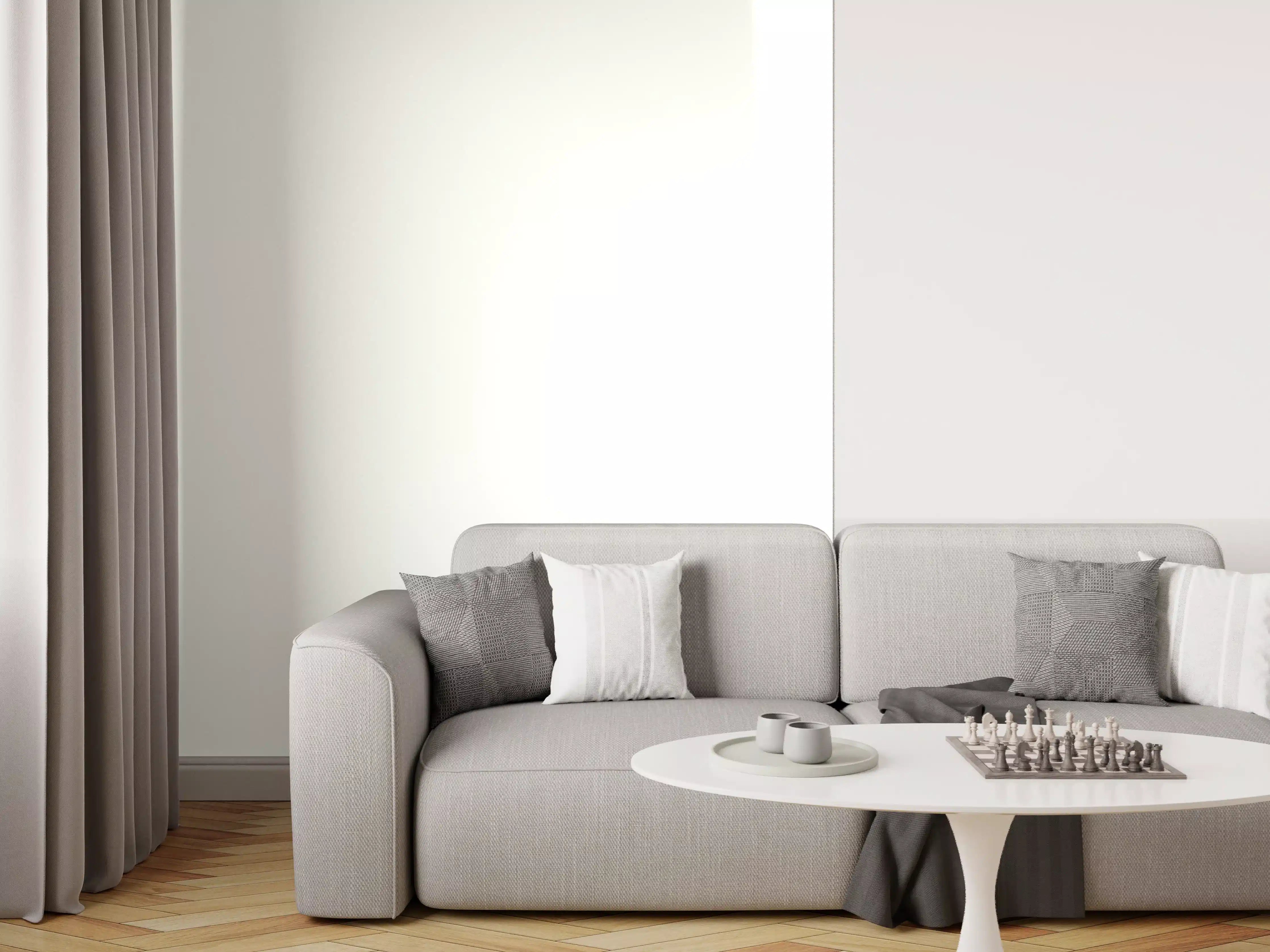 Wandverkleidung Wohnzimmer - RAL 9003 (Signalweiß)