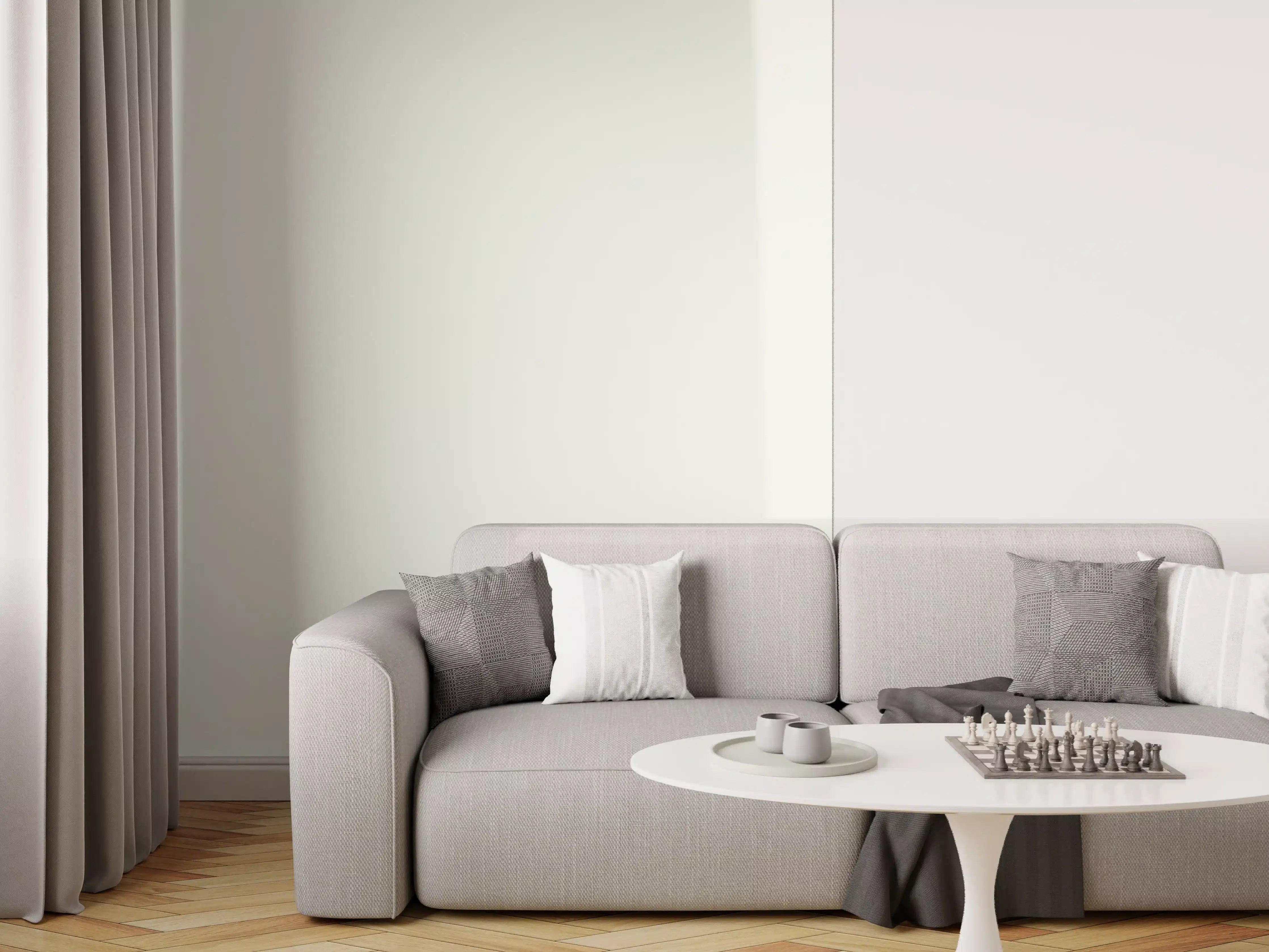Wandverkleidung Wohnzimmer - RAL 9018 (Papyrusweiß)