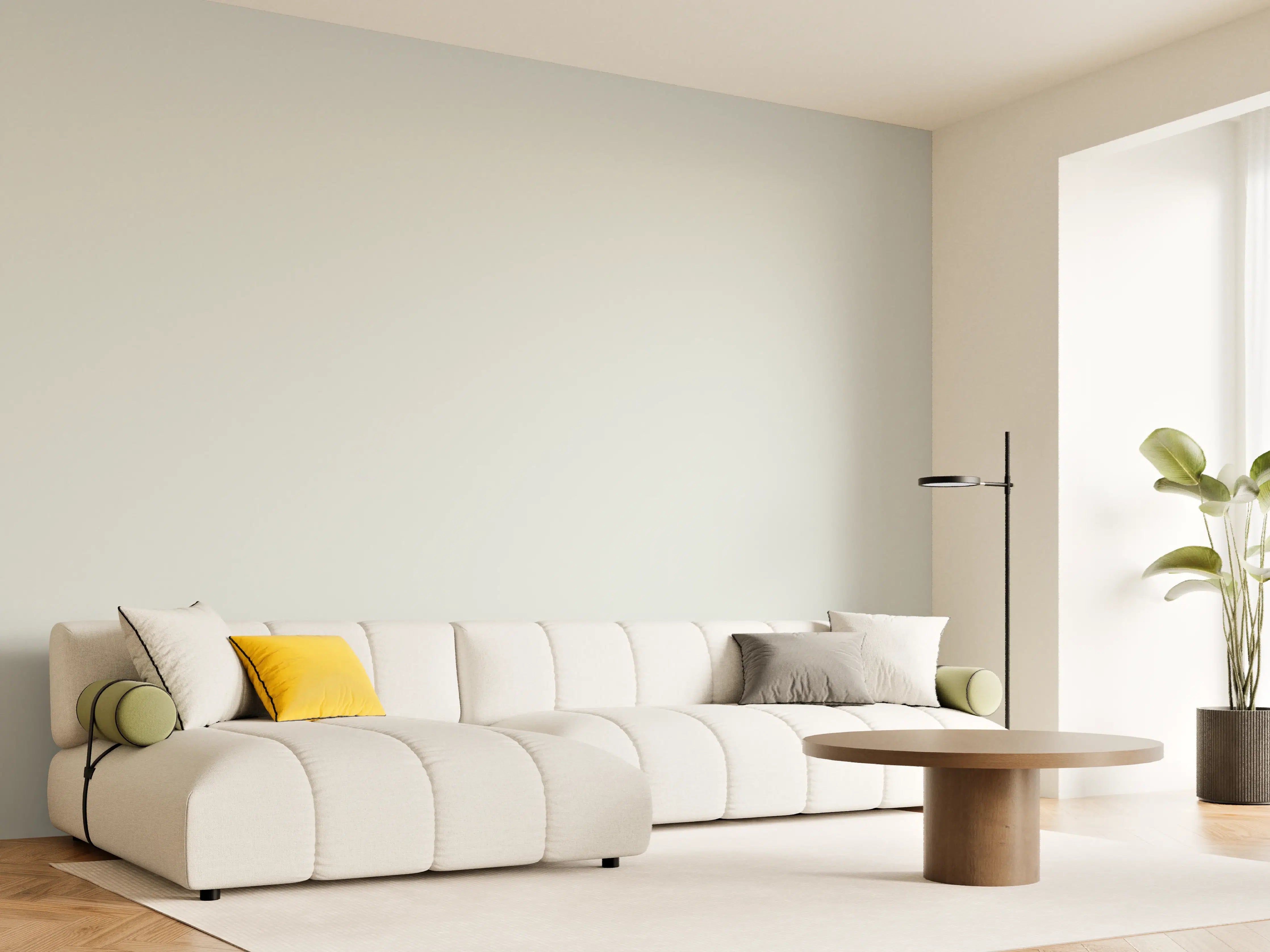Wandverkleidung Wohnzimmer - RAL 9018 (Papyrusweiß)