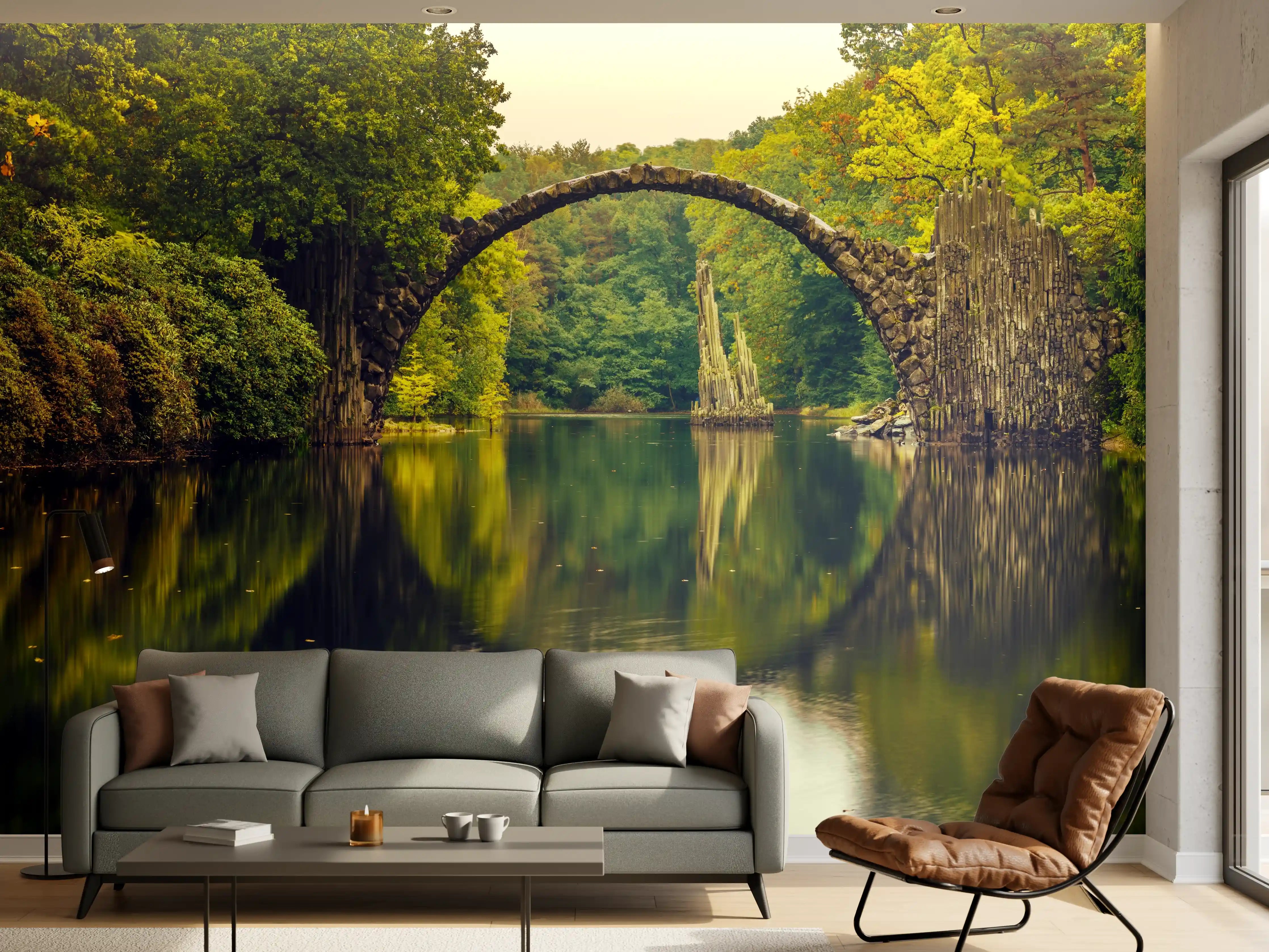 Wandverkleidung Wohnzimmer - Rakotz bridge in Kromlau