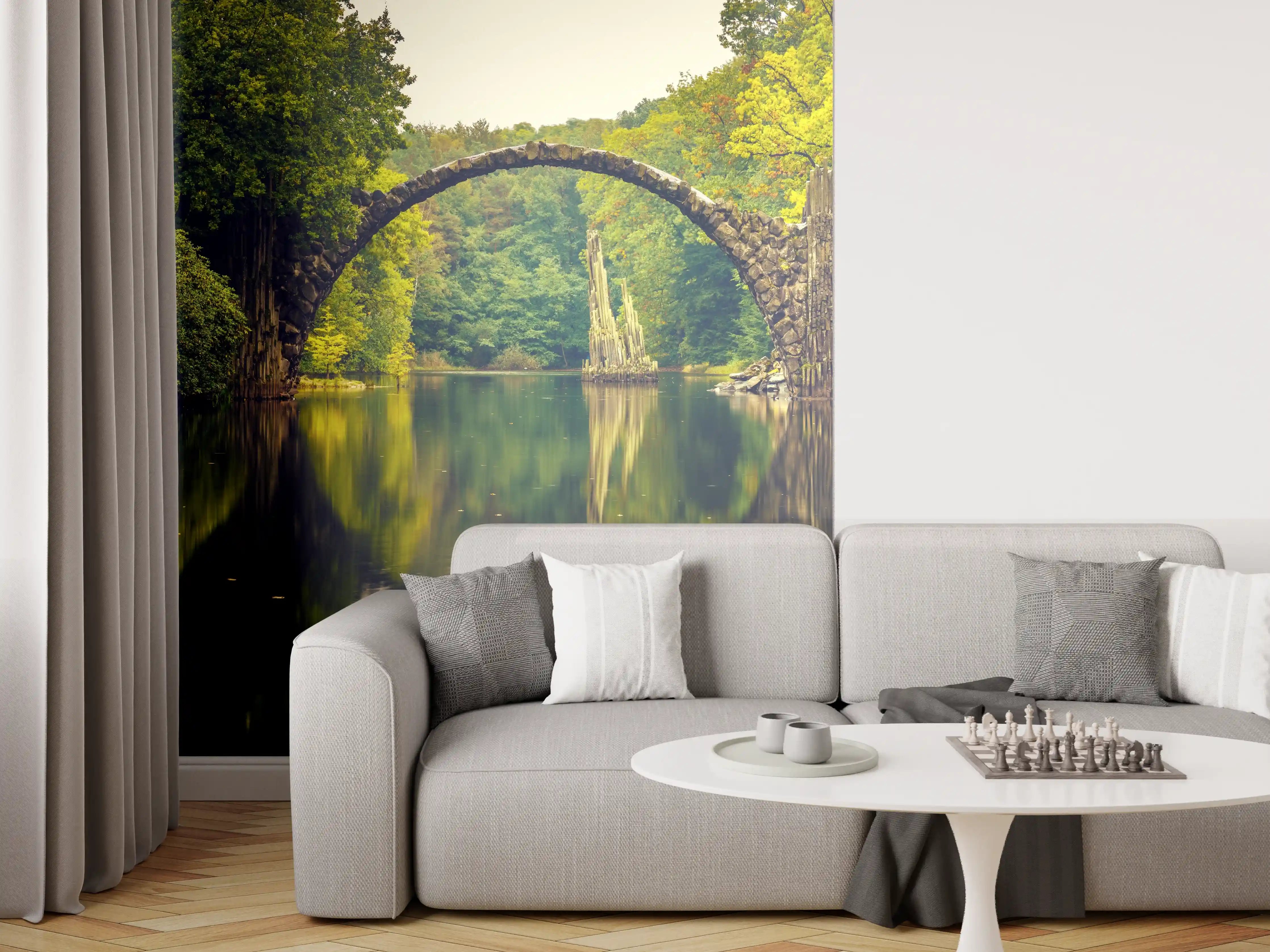 Wandverkleidung Wohnzimmer - Rakotz bridge in Kromlau