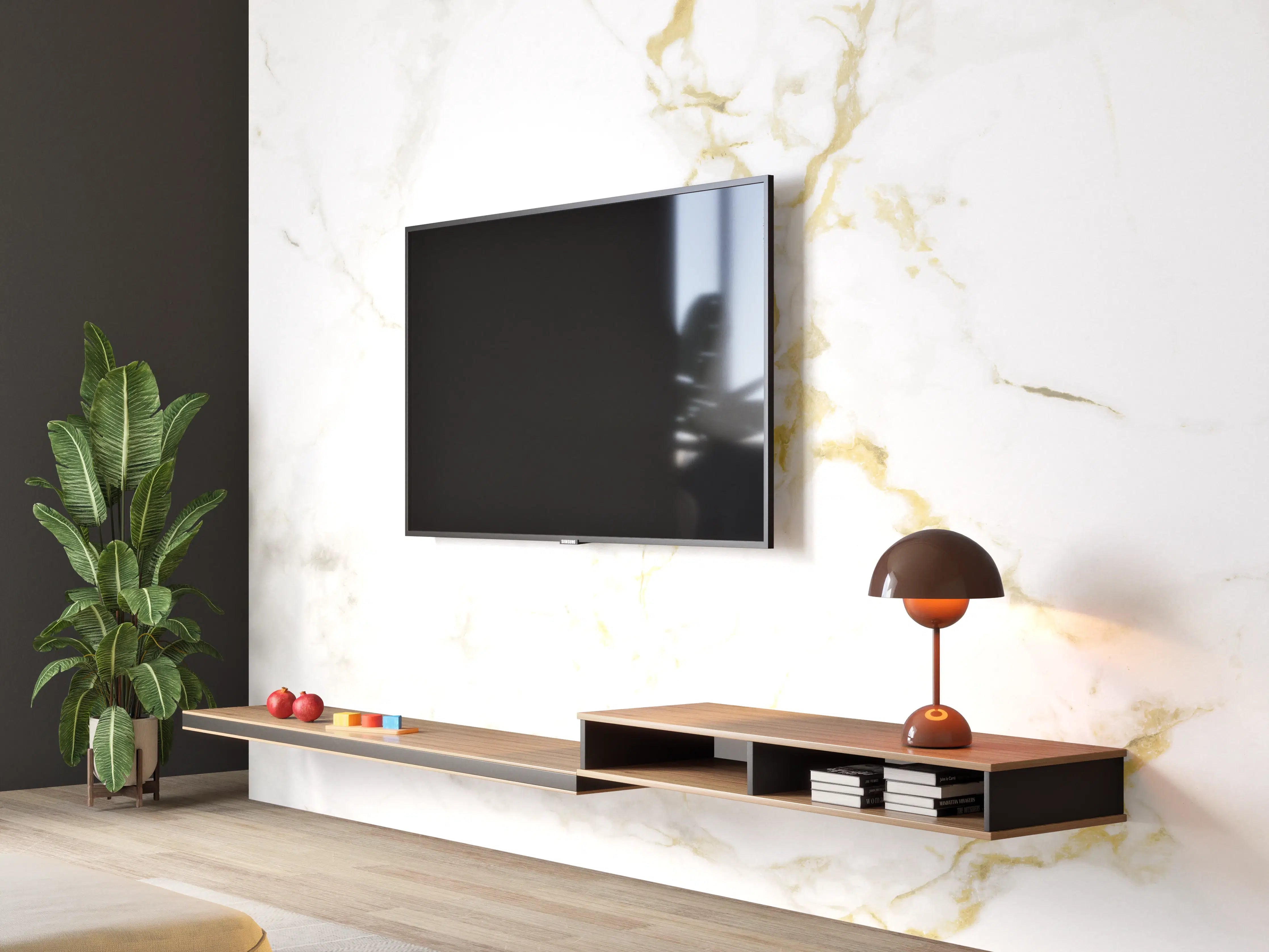 Wandverkleidung Wohnzimmer - Realistische Goldmarmor Textur