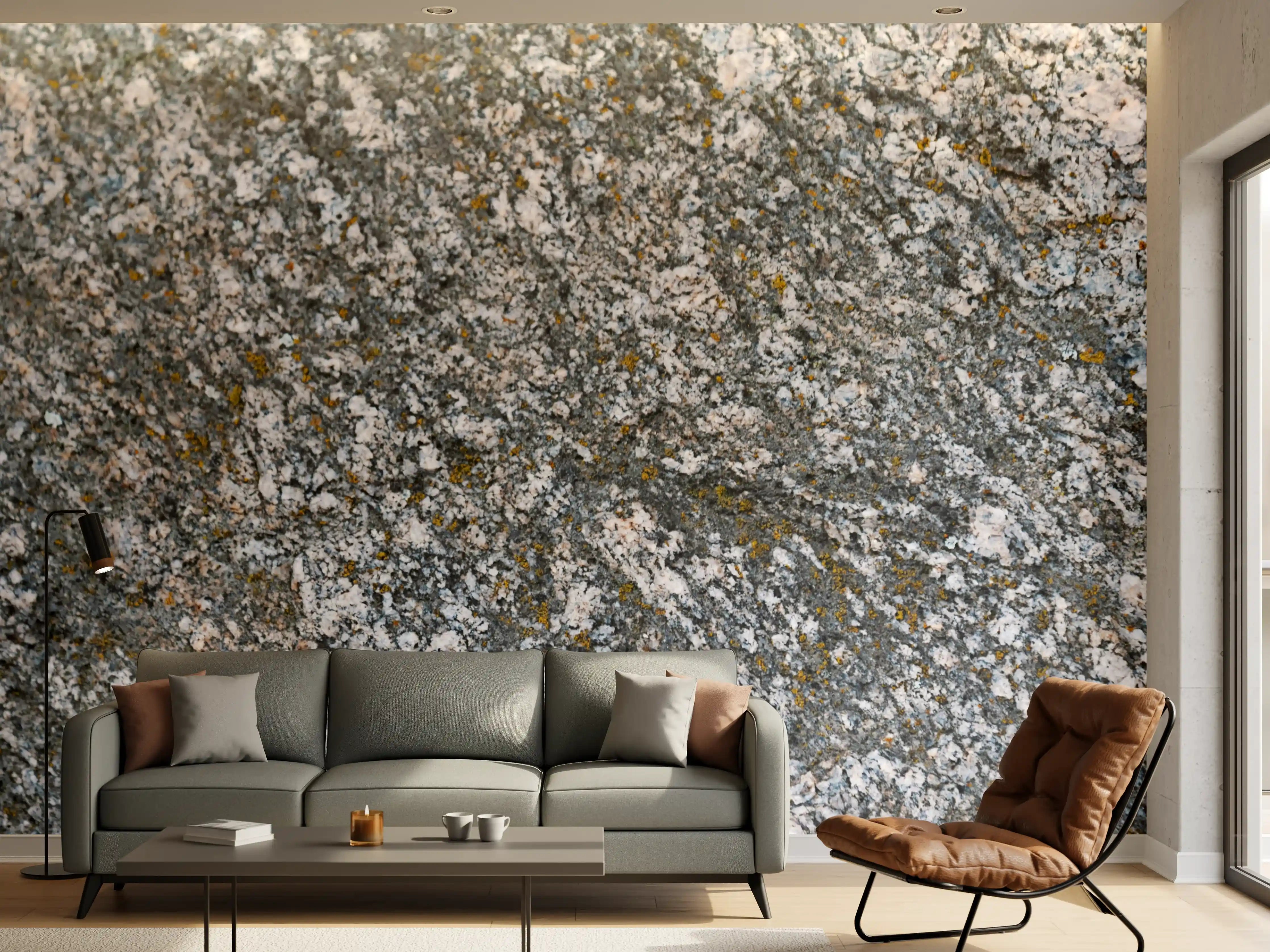 Wandverkleidung Wohnzimmer - Robuste Steinoberfläche mit natürlicher Textur