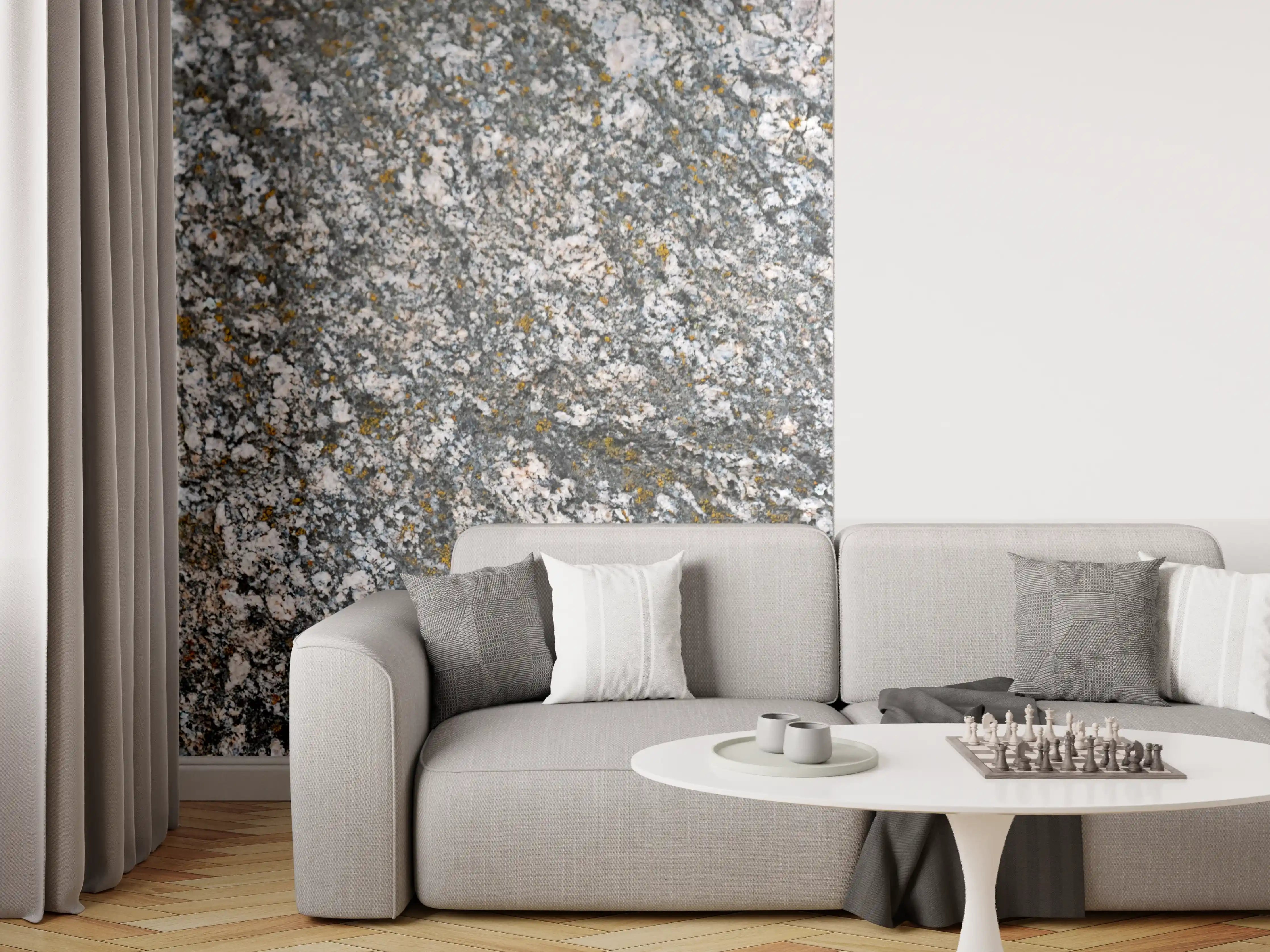 Wandverkleidung Wohnzimmer - Robuste Steinoberfläche mit natürlicher Textur