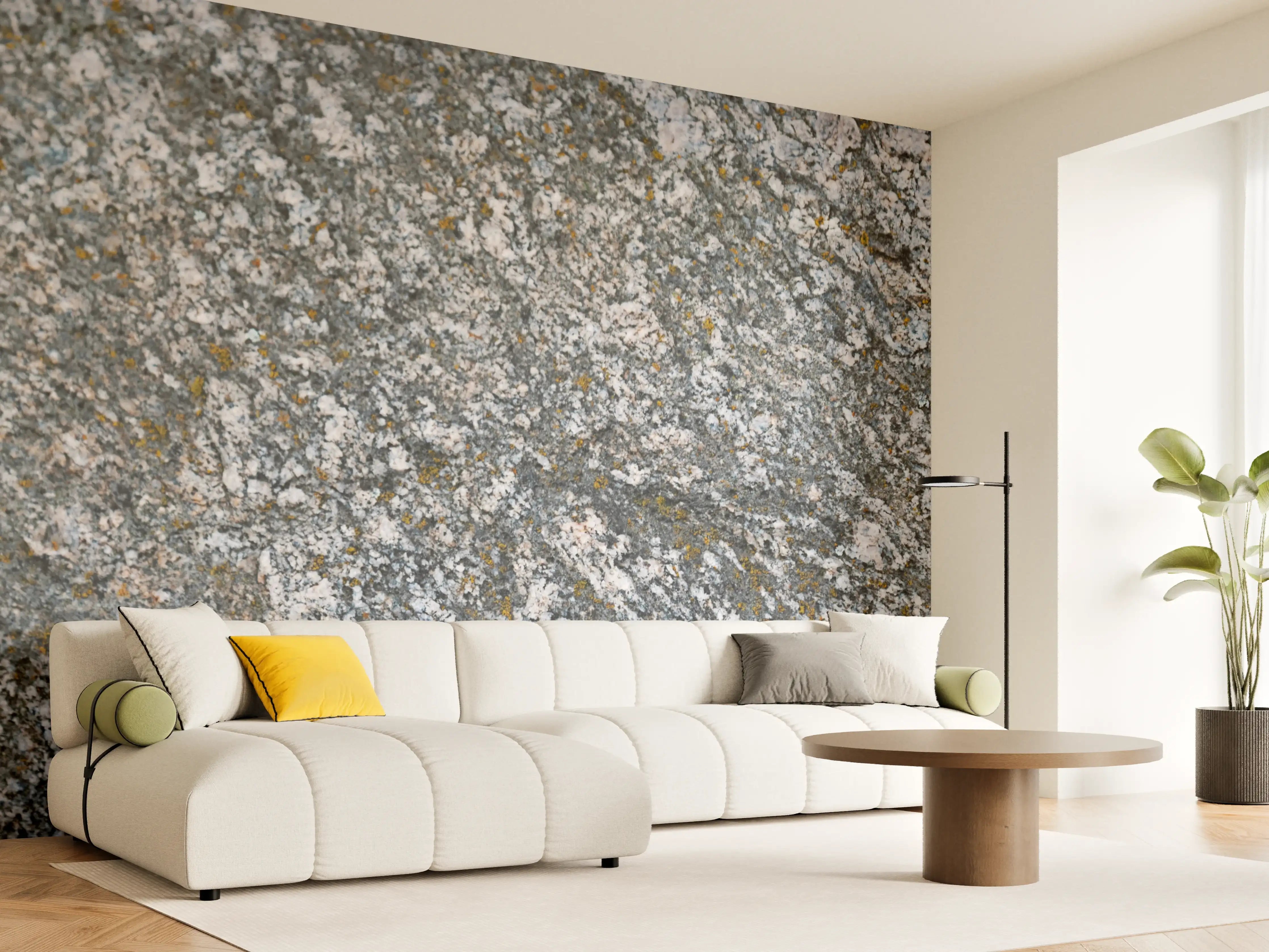 Wandverkleidung Wohnzimmer - Robuste Steinoberfläche mit natürlicher Textur