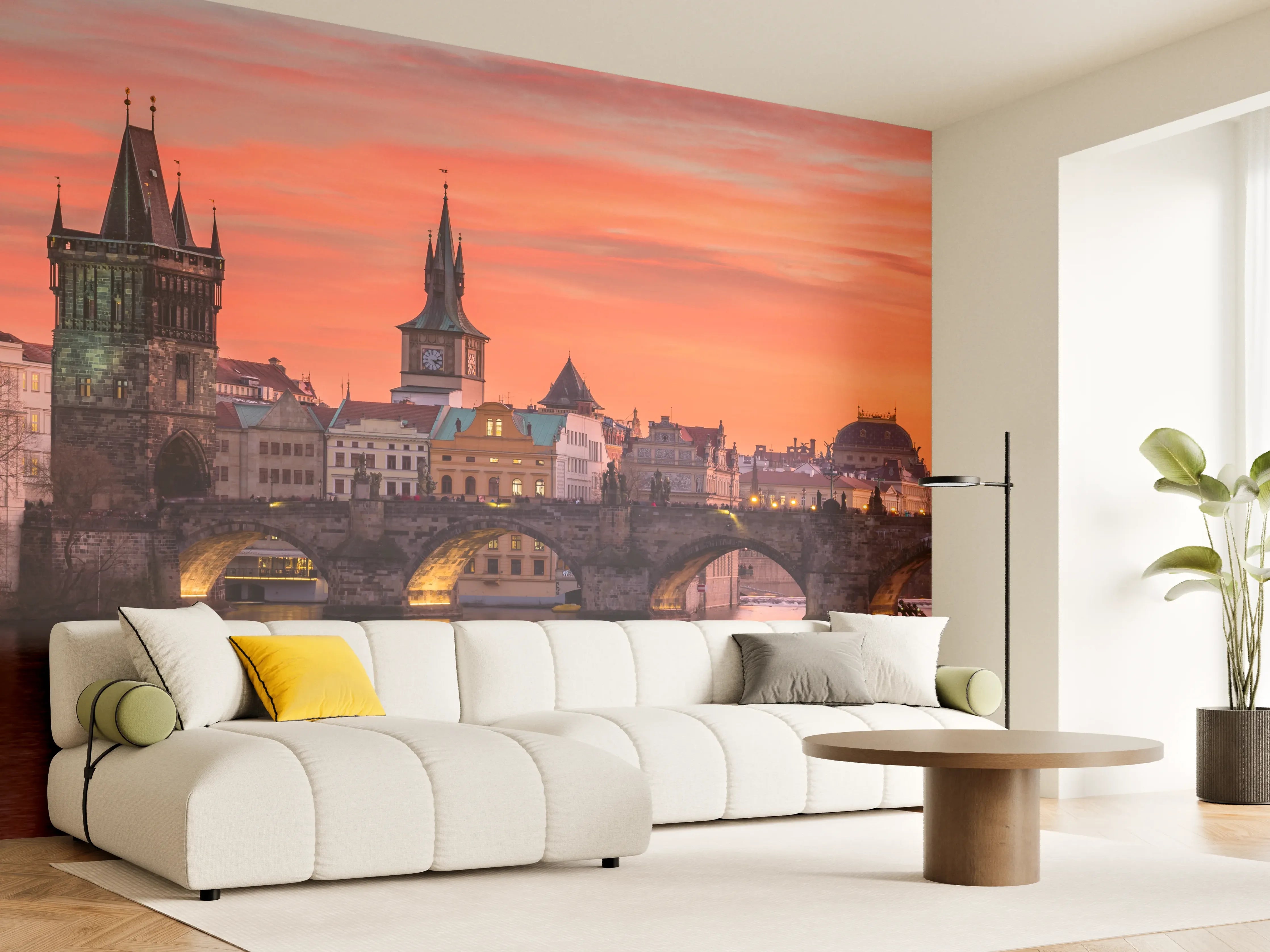 Wandverkleidung Wohnzimmer - Romantischer Abend in Prag