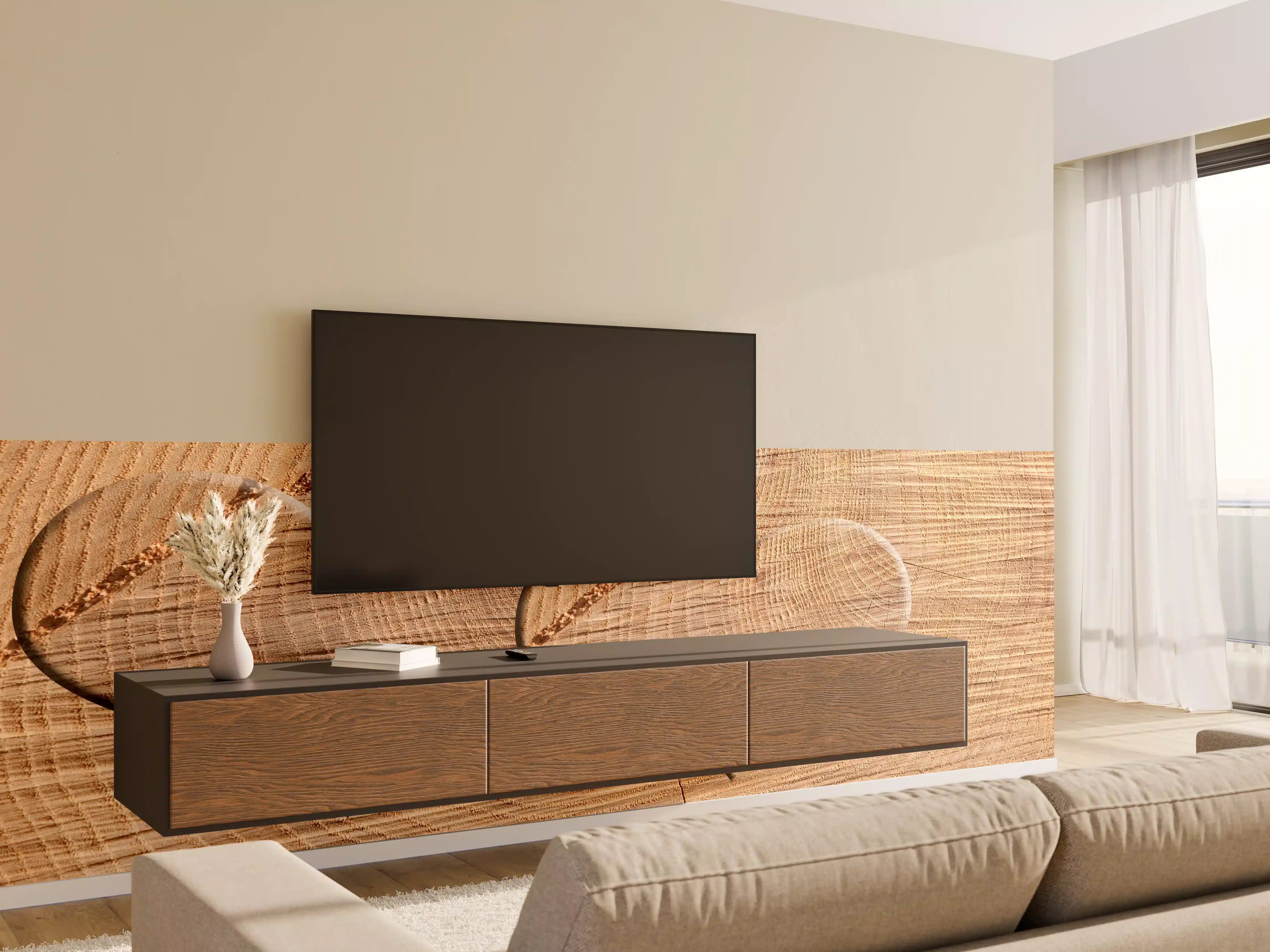 Wandverkleidung Wohnzimmer - Romantisches Holzherz-Design