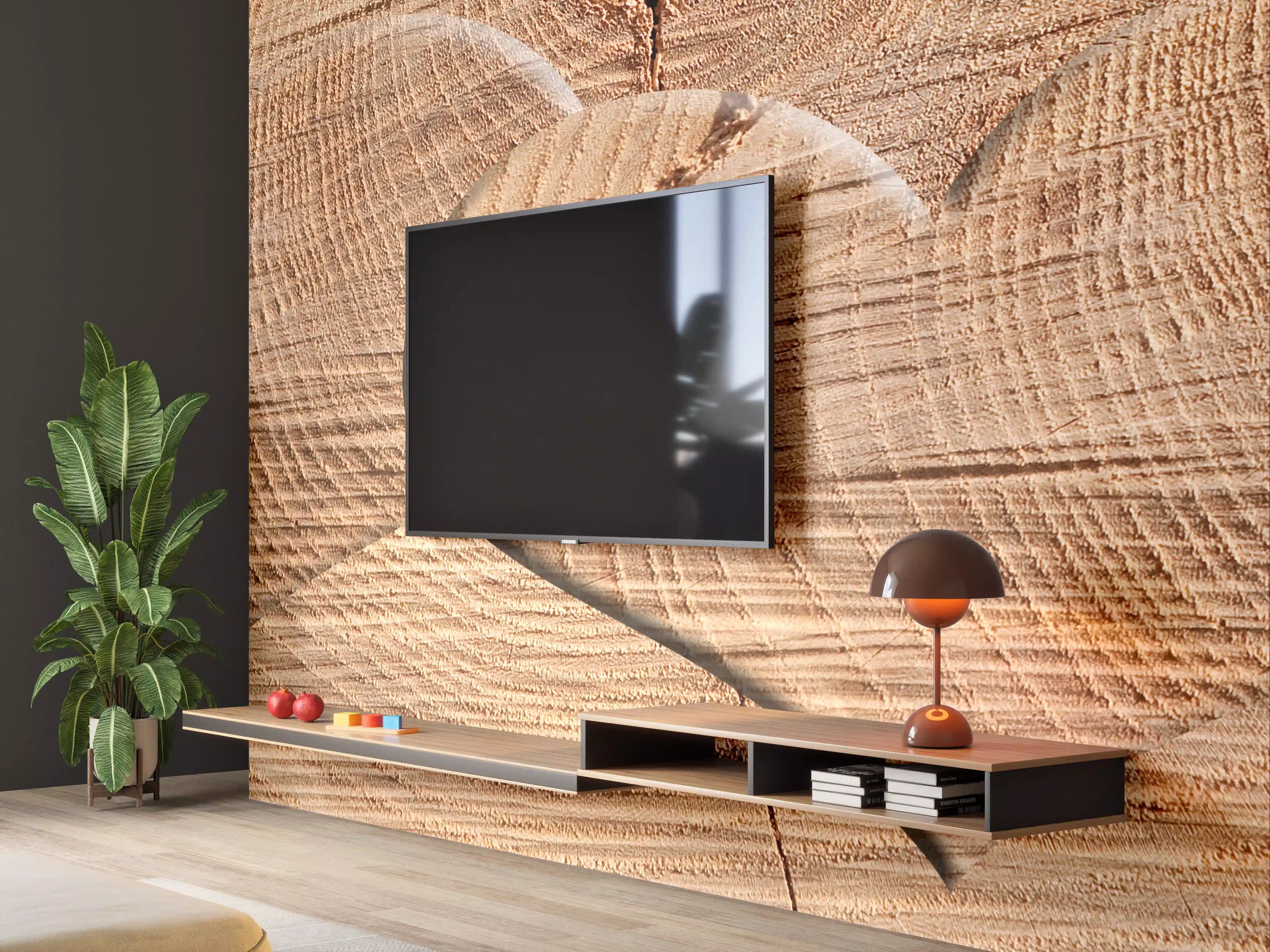 Wandverkleidung Wohnzimmer - Romantisches Holzherz-Design