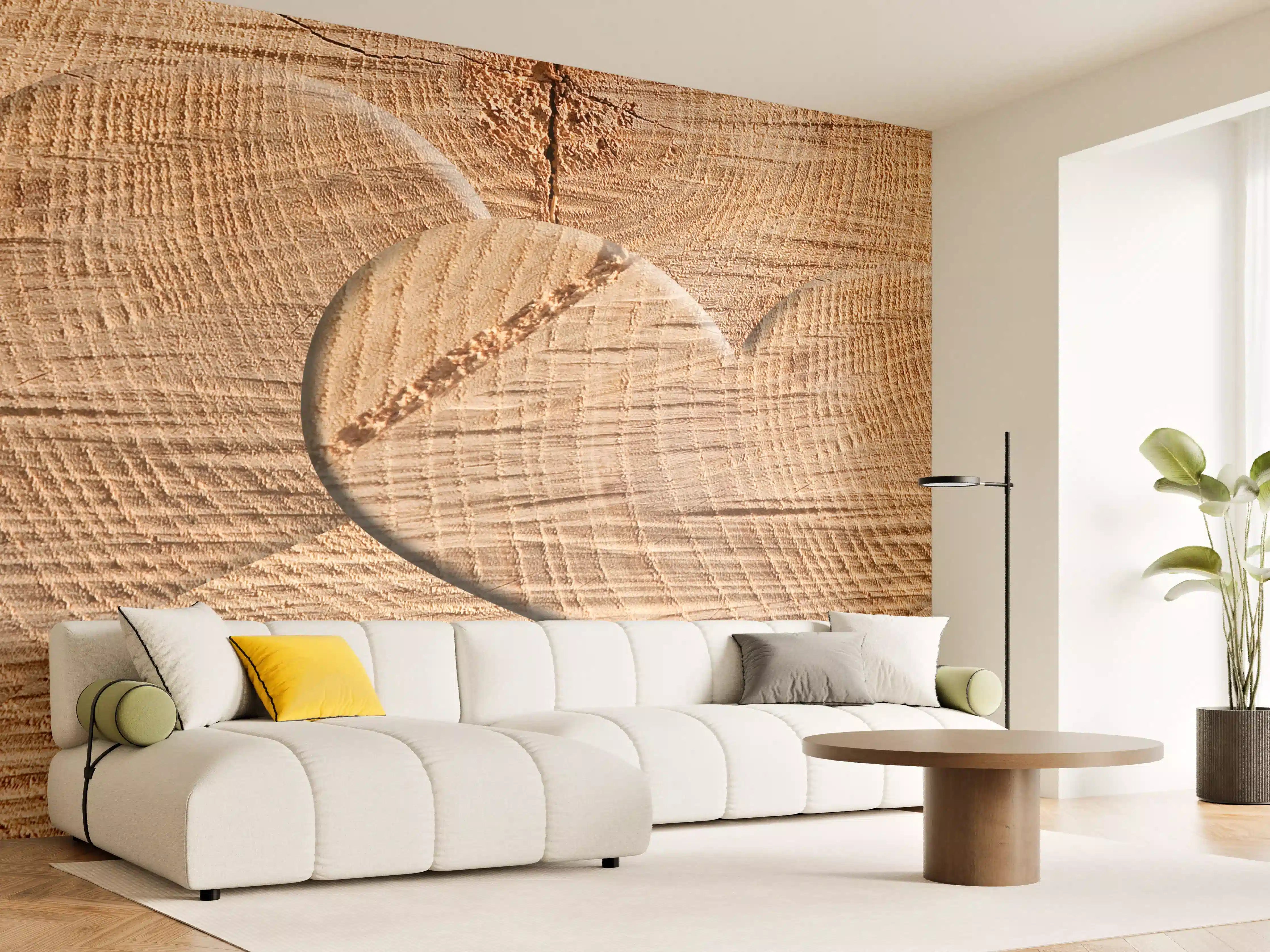 Wandverkleidung Wohnzimmer - Romantisches Holzherz-Design