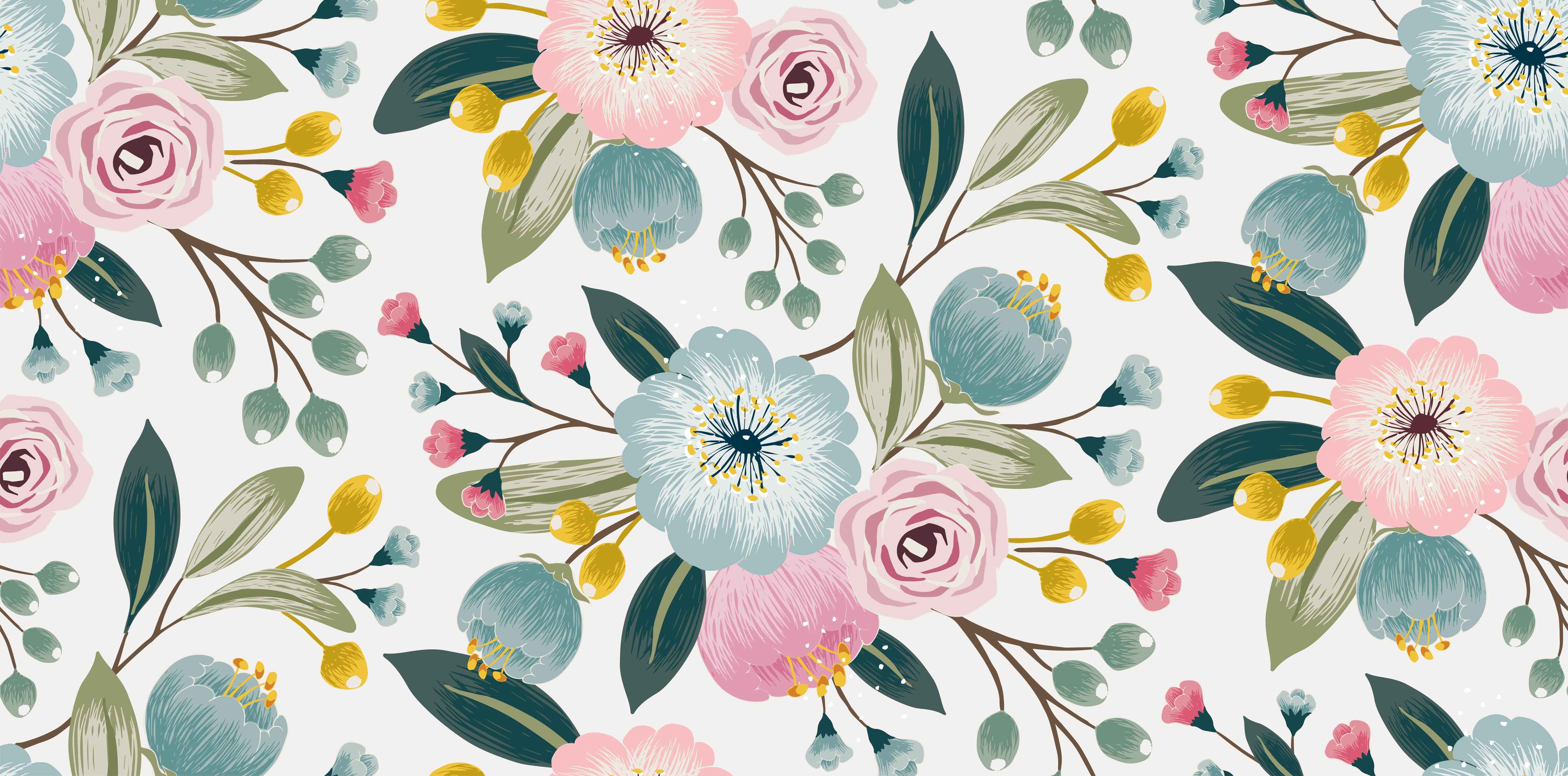 Wandverkleidung Wohnzimmer-Rosa Blumenmuster Tapete