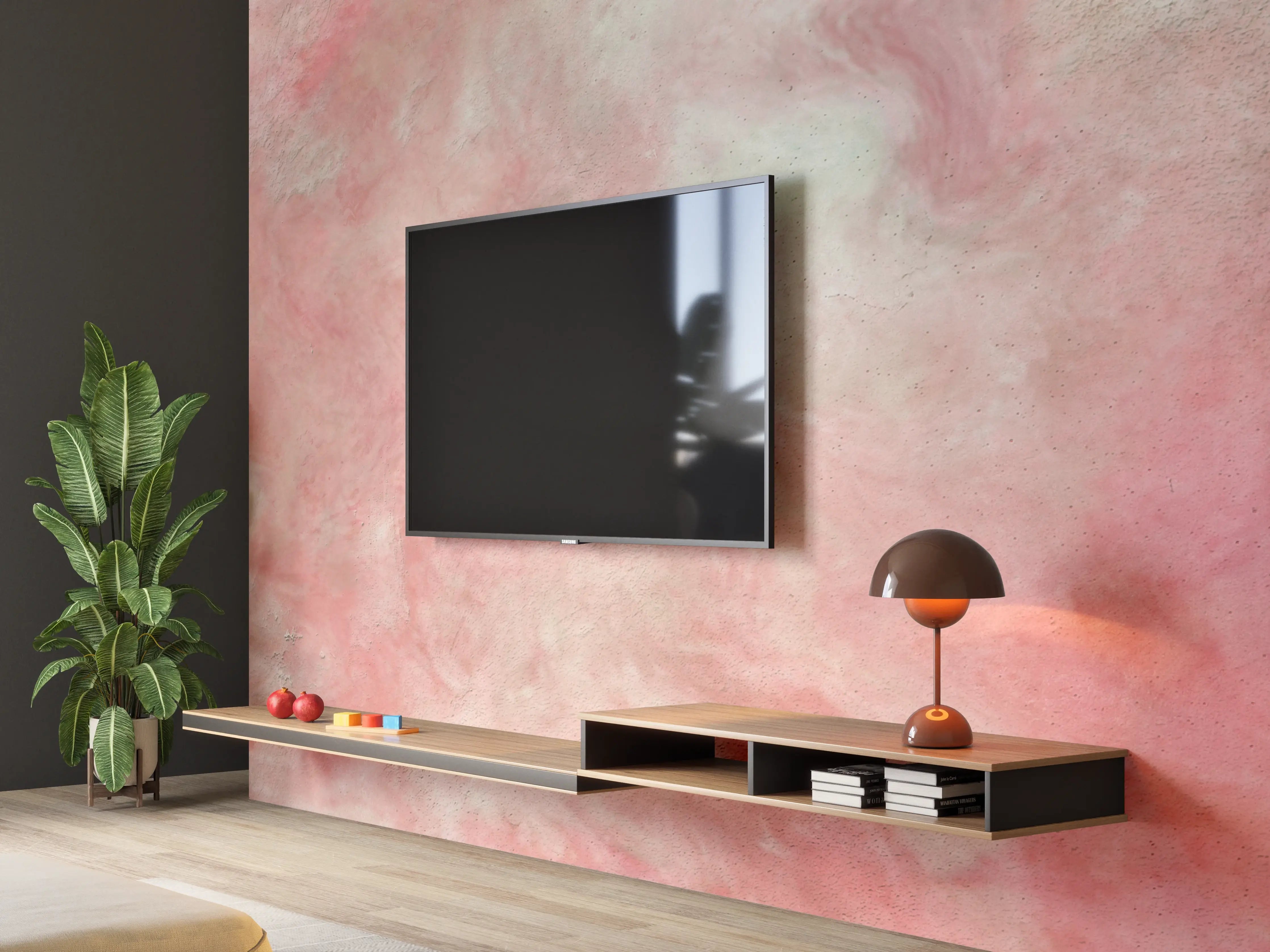 Wandverkleidung Wohnzimmer - Rosa Marble Textur 