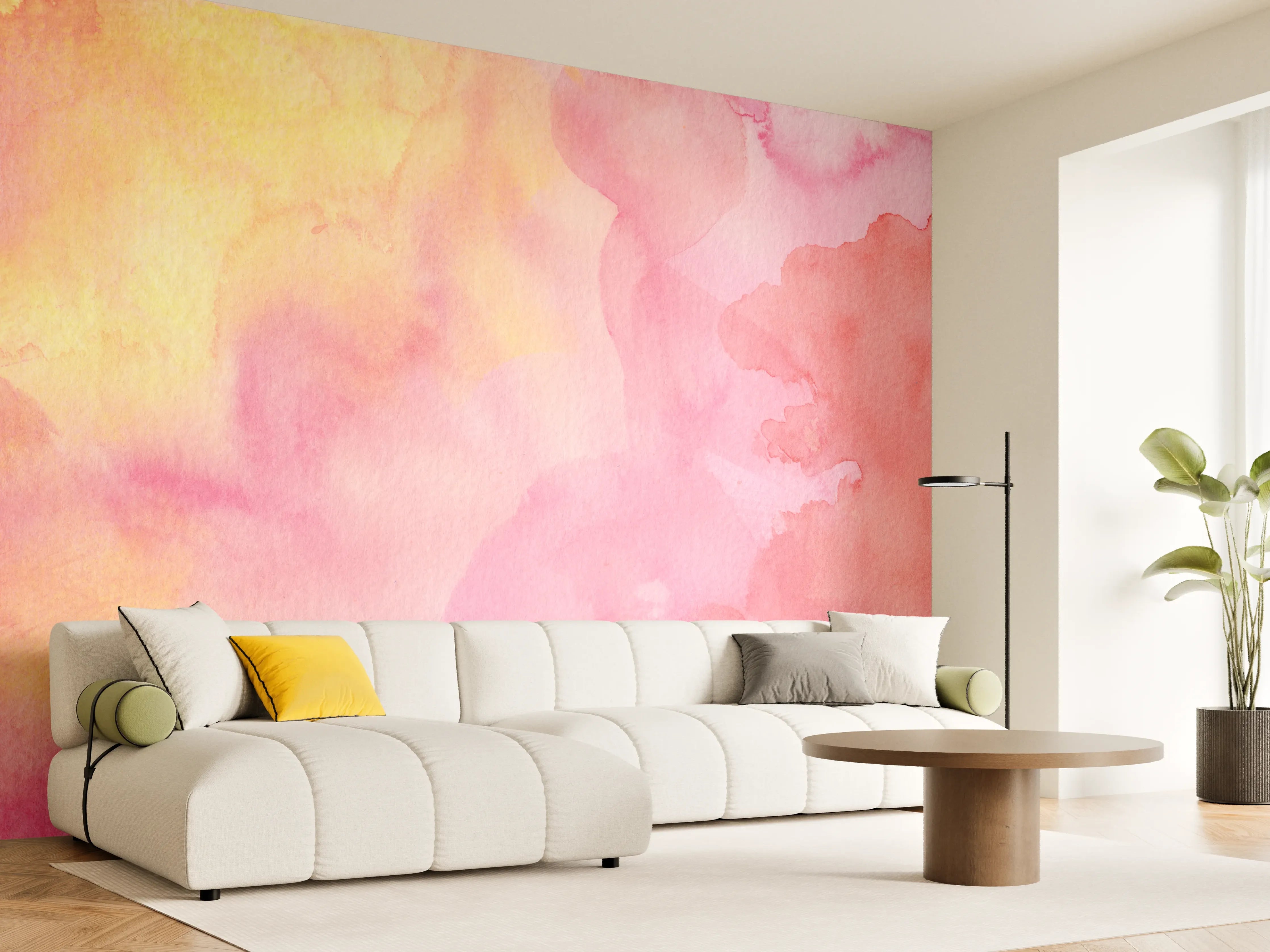 Wandverkleidung Wohnzimmer - Rosa Verwaschenes Farben-Design