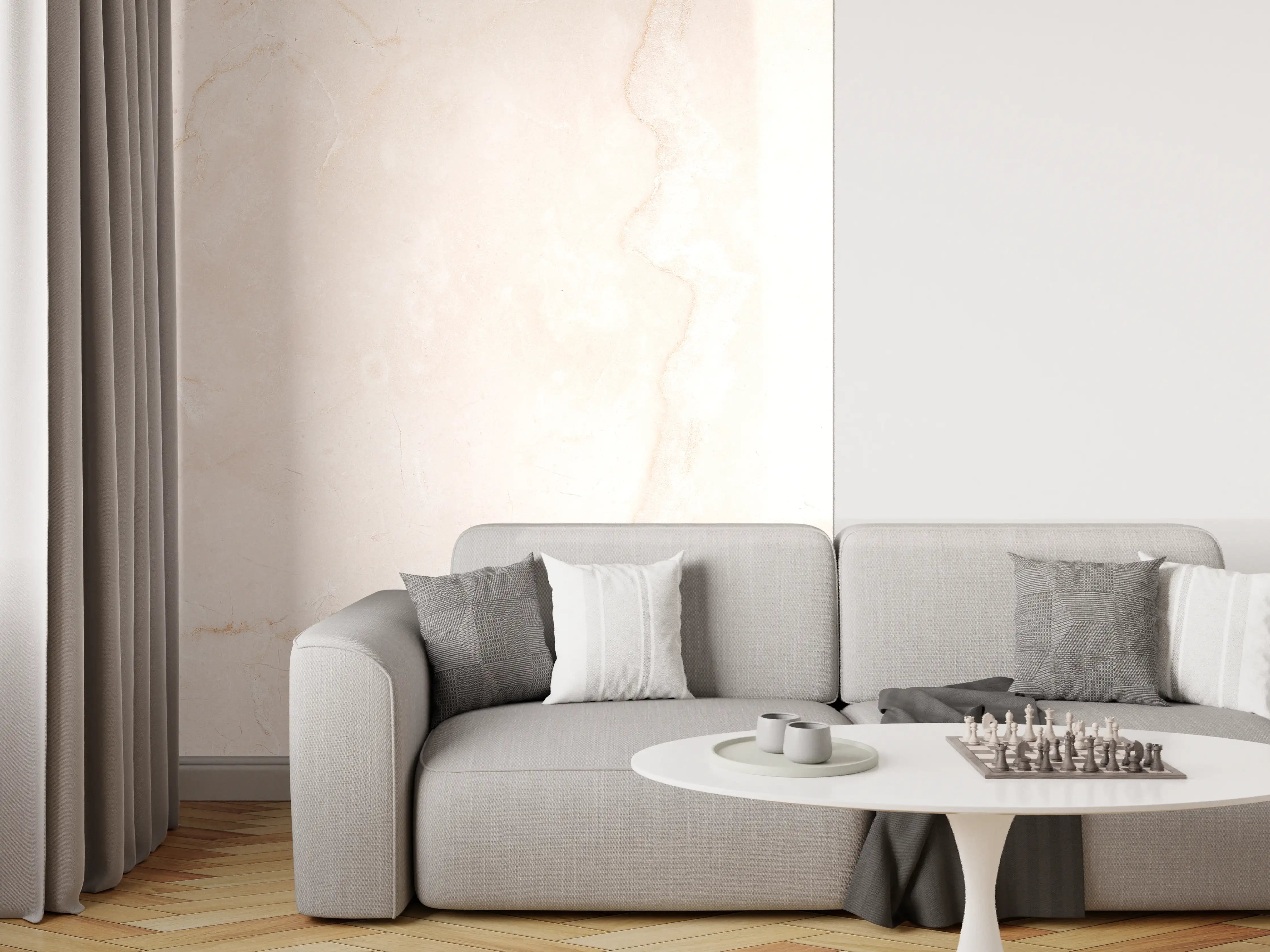 Wandverkleidung Wohnzimmer - Rosafarbige moderne Marmortextur