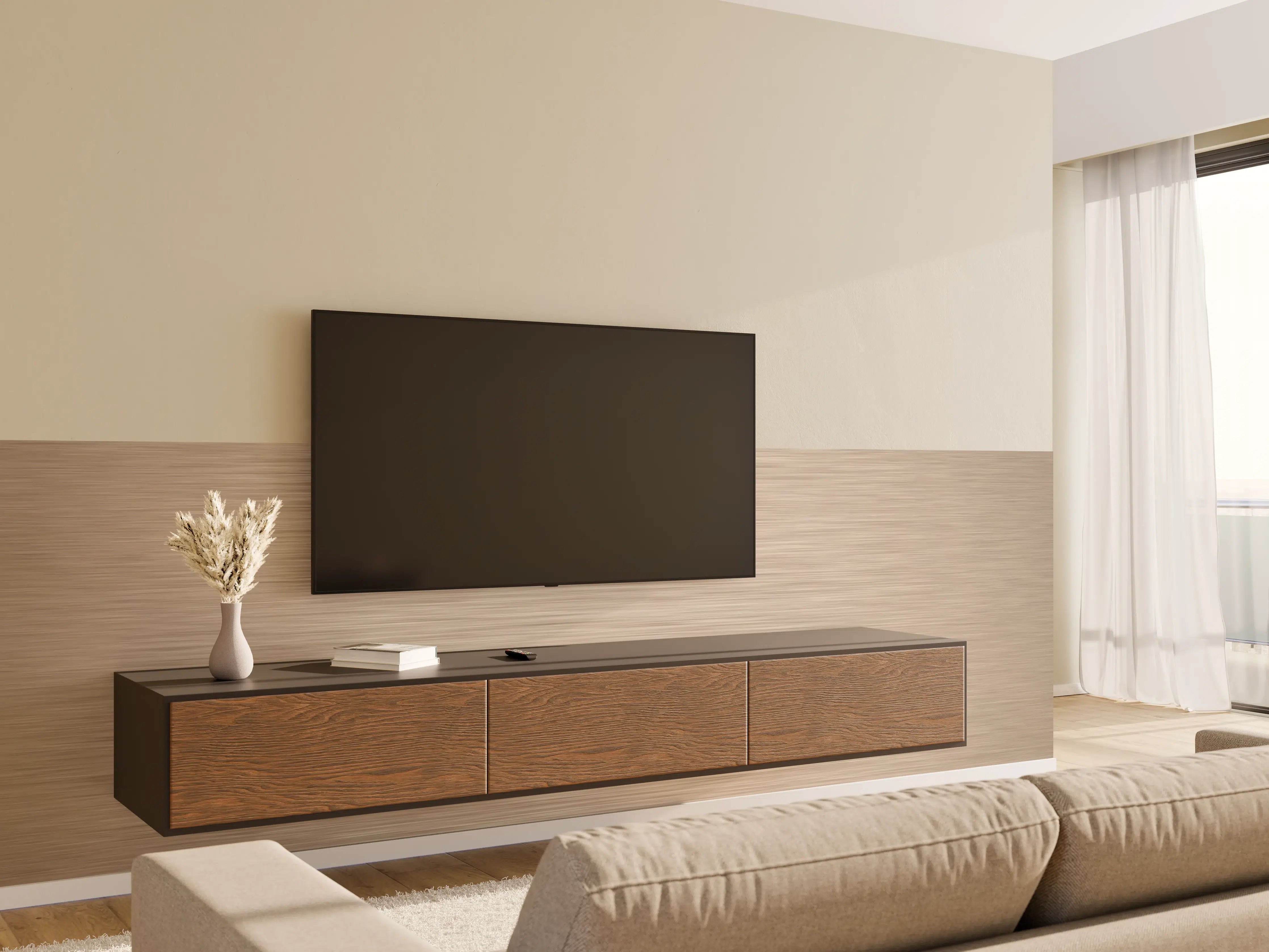 Wandverkleidung Wohnzimmer - Rose - ALU Prime - Metall Gebürstet