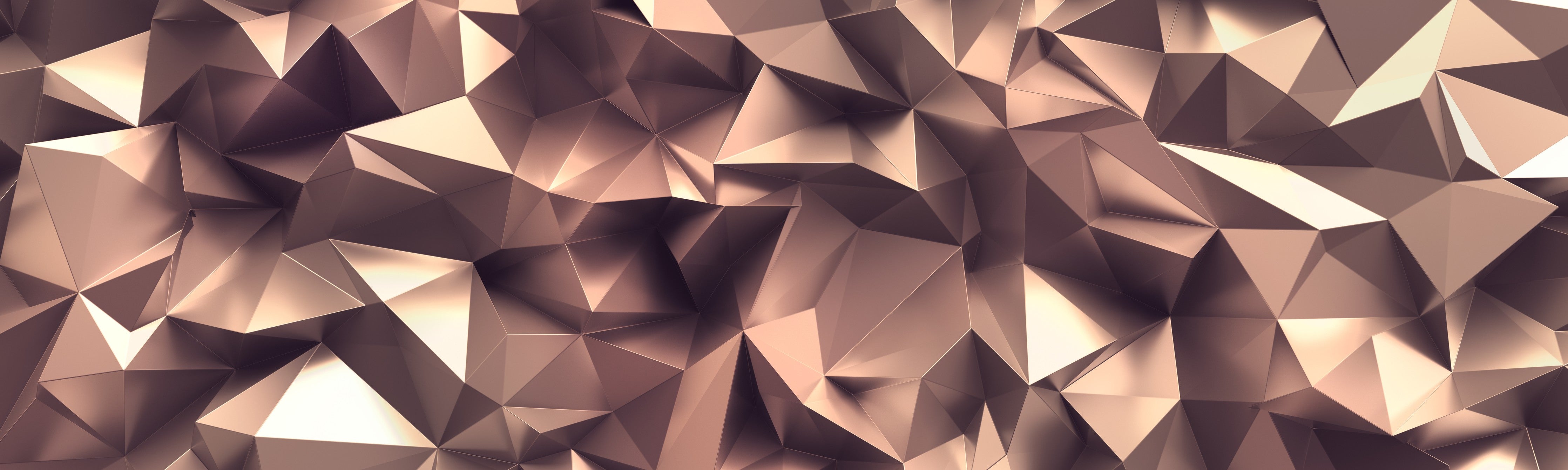 Wandverkleidung Wohnzimmer-Roségold Kristall-Polygon-Hintergrund