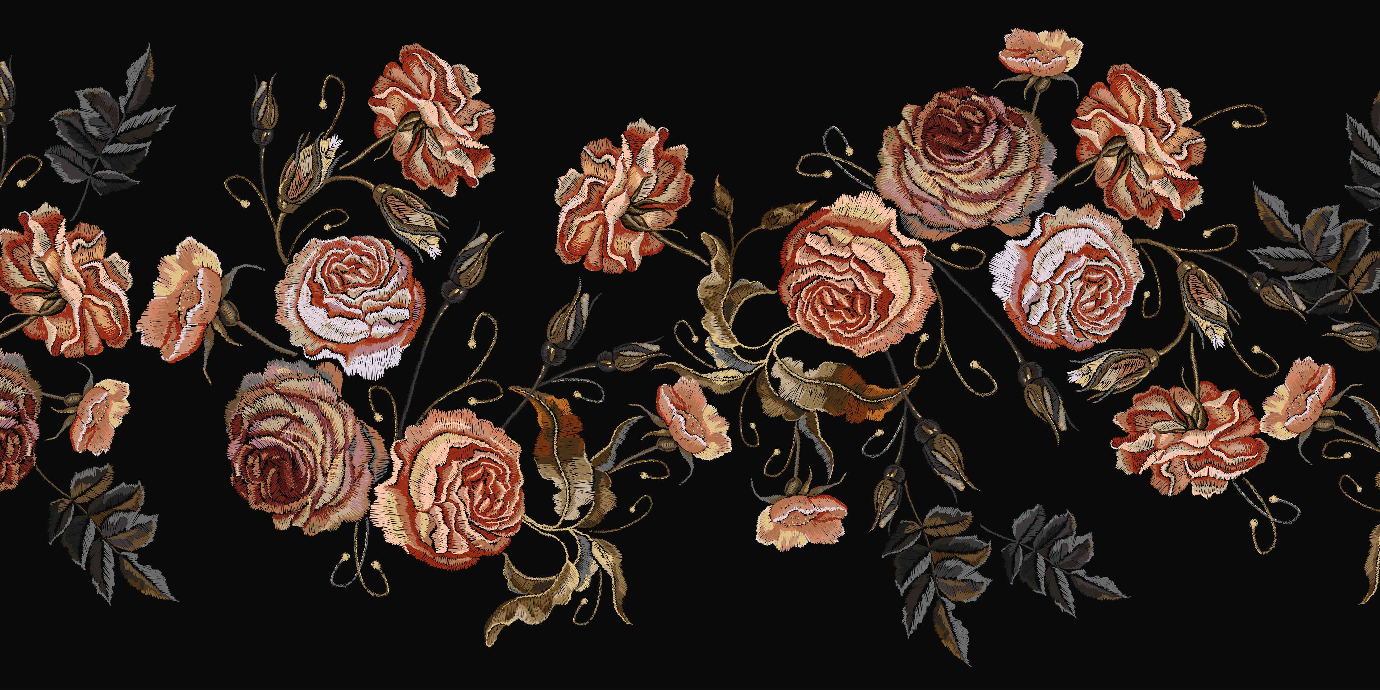 Wandverkleidung Wohnzimmer-Rosen in der Dunkelheit