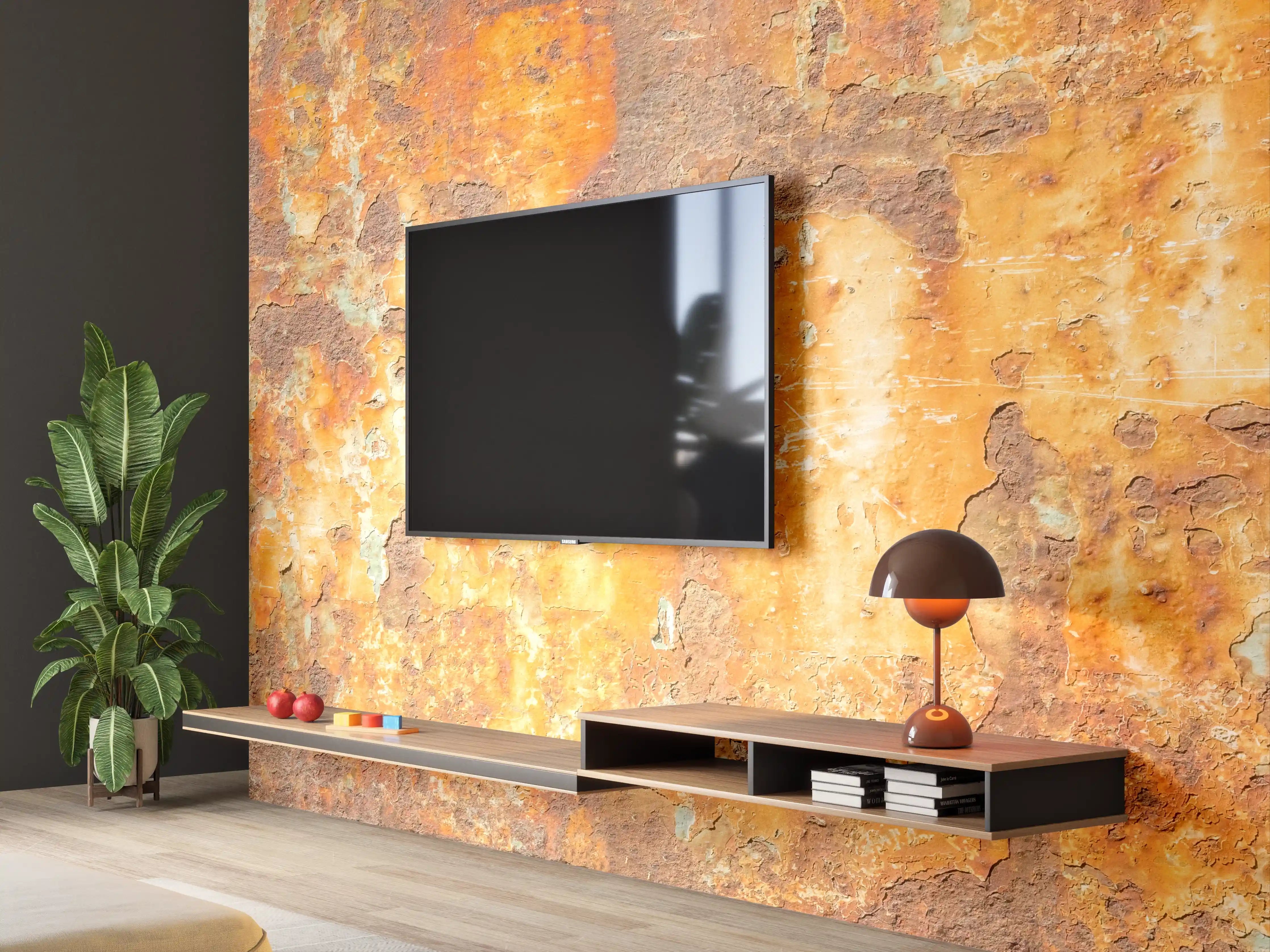 Wandverkleidung Wohnzimmer - Rostige Betonwand