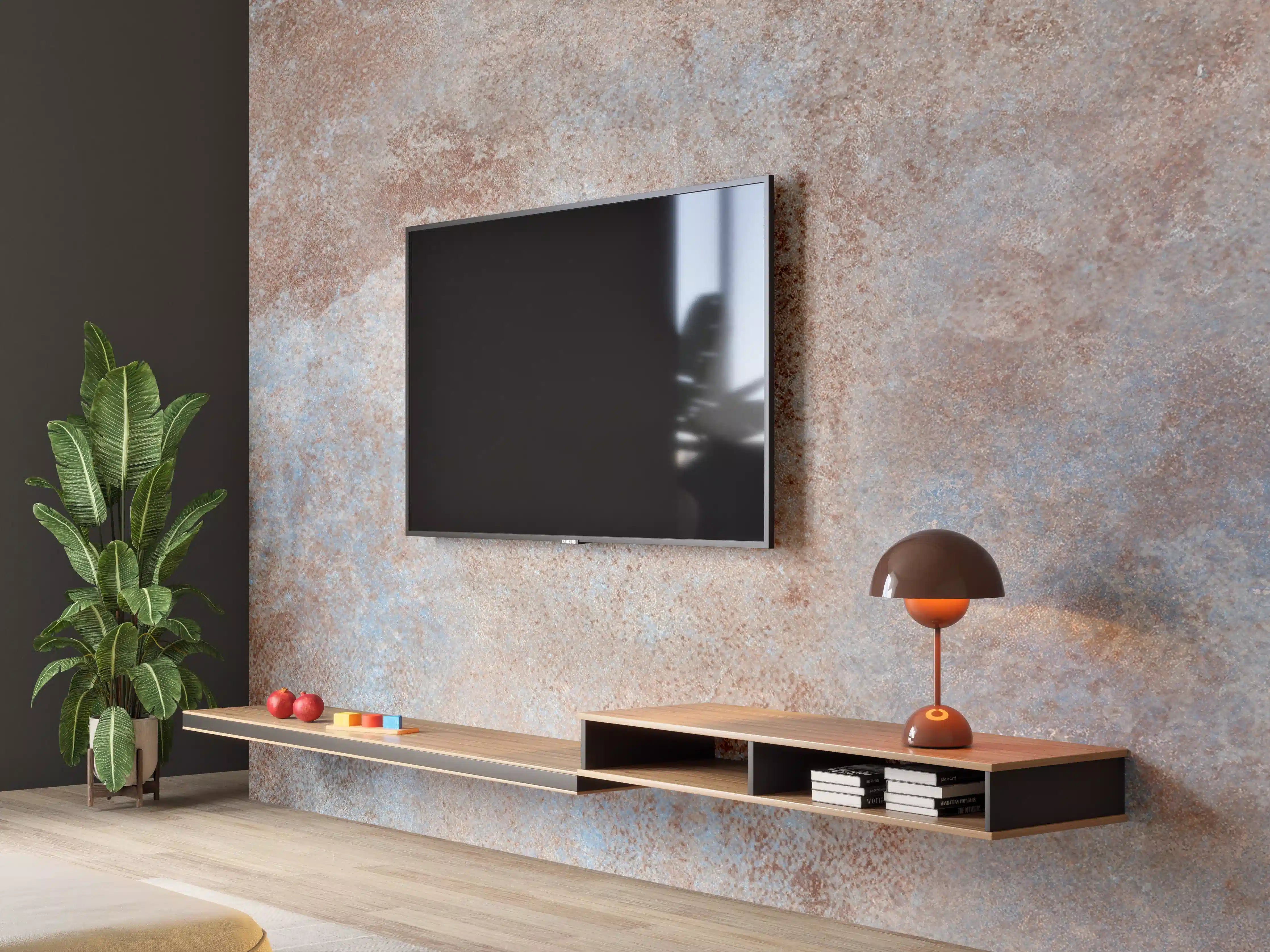 Wandverkleidung Wohnzimmer - Rostige Metallplatte