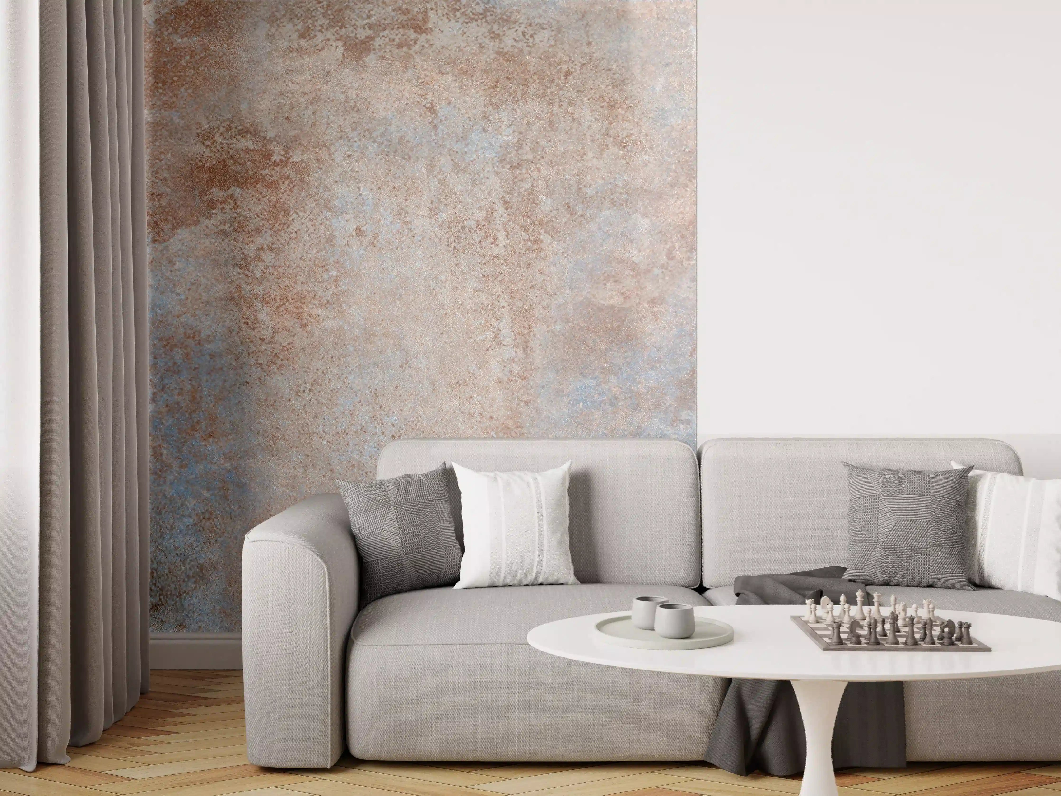 Wandverkleidung Wohnzimmer - Rostige Metallplatte