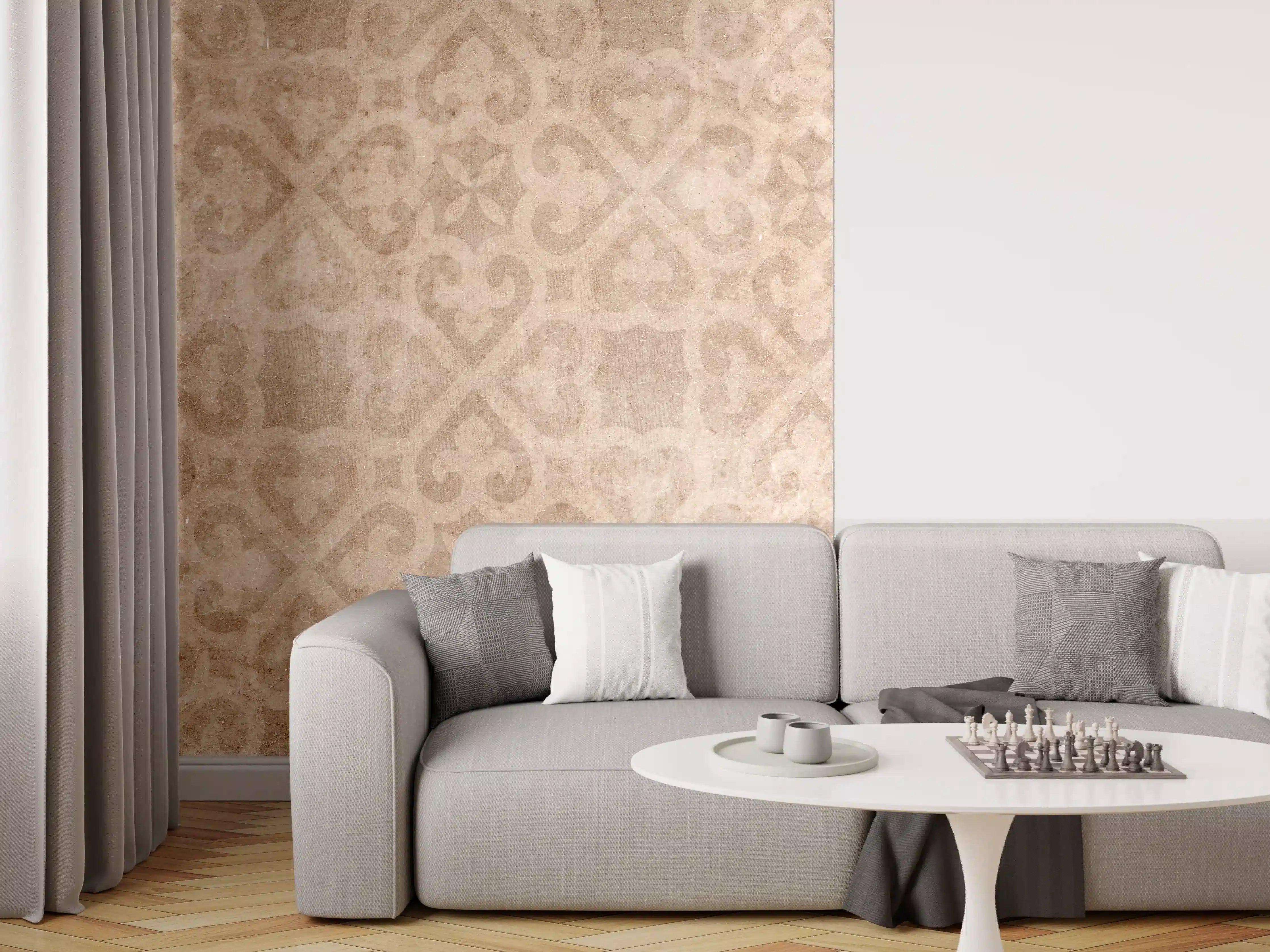 Wandverkleidung Wohnzimmer - Rostige Vintage-Patchwork-Fliesen