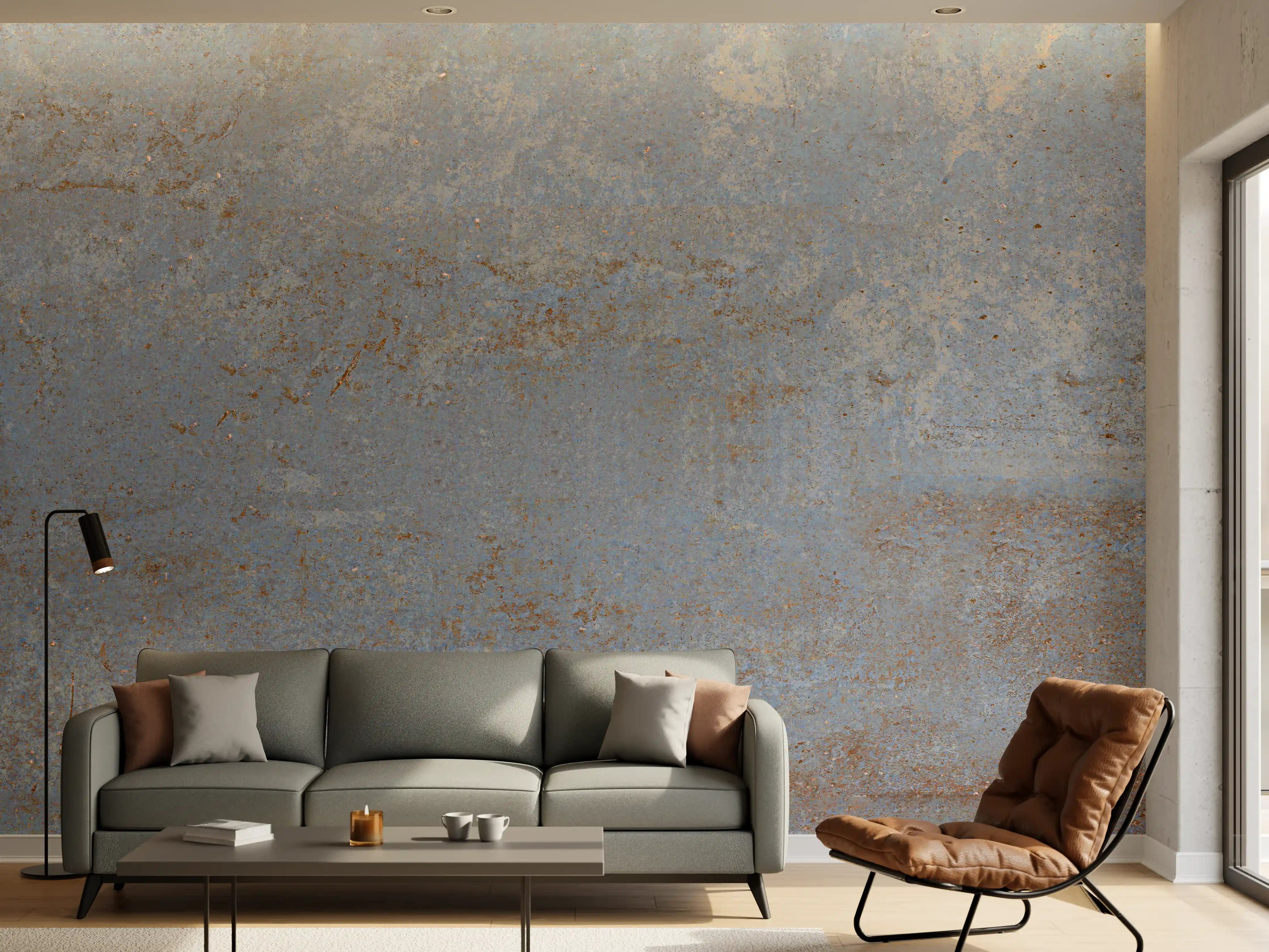 Wandverkleidung Wohnzimmer - Rostiger Marmor aus Zement Textur