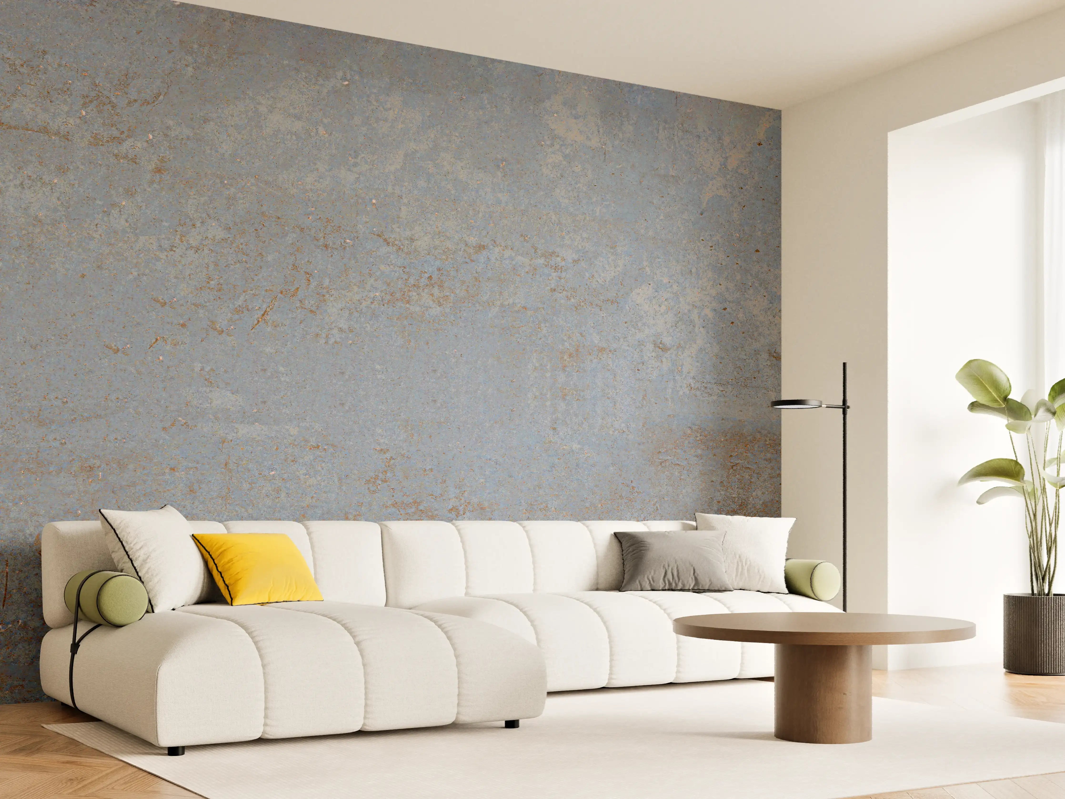 Wandverkleidung Wohnzimmer - Rostiger Marmor aus Zement Textur