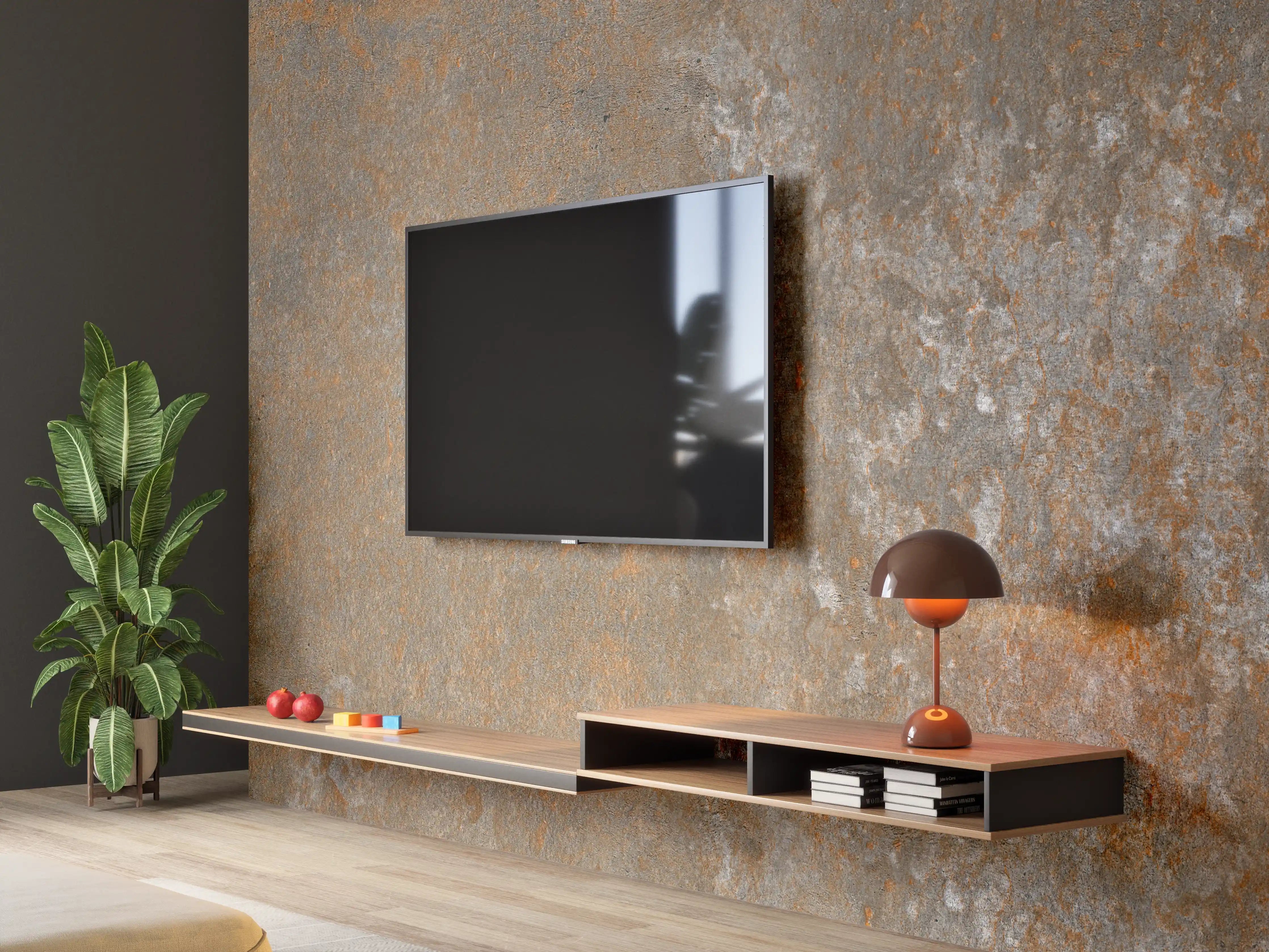 Wandverkleidung Wohnzimmer - Rostiger Naturstein