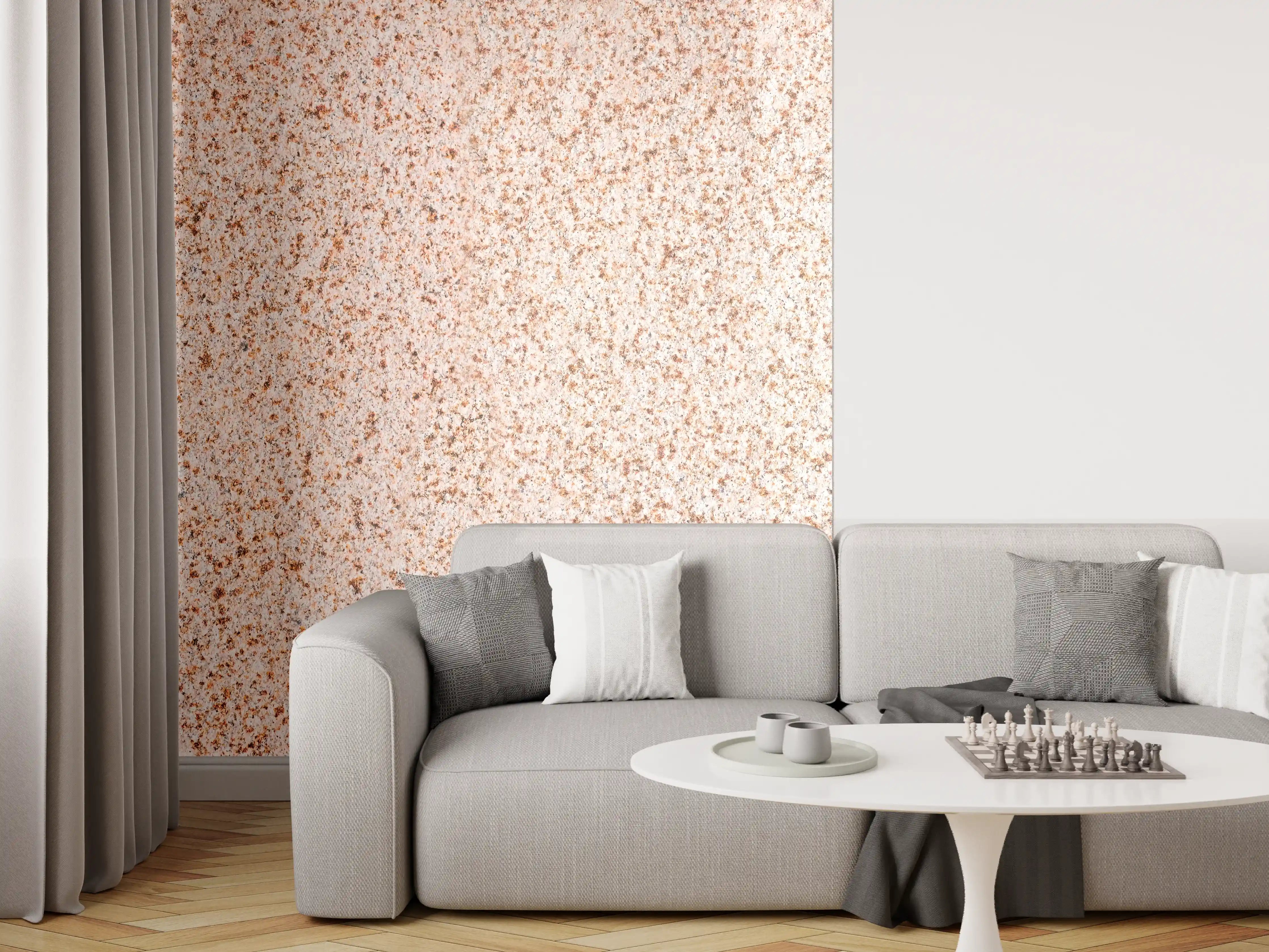 Wandverkleidung Wohnzimmer - Rot-Weißer Granitstein