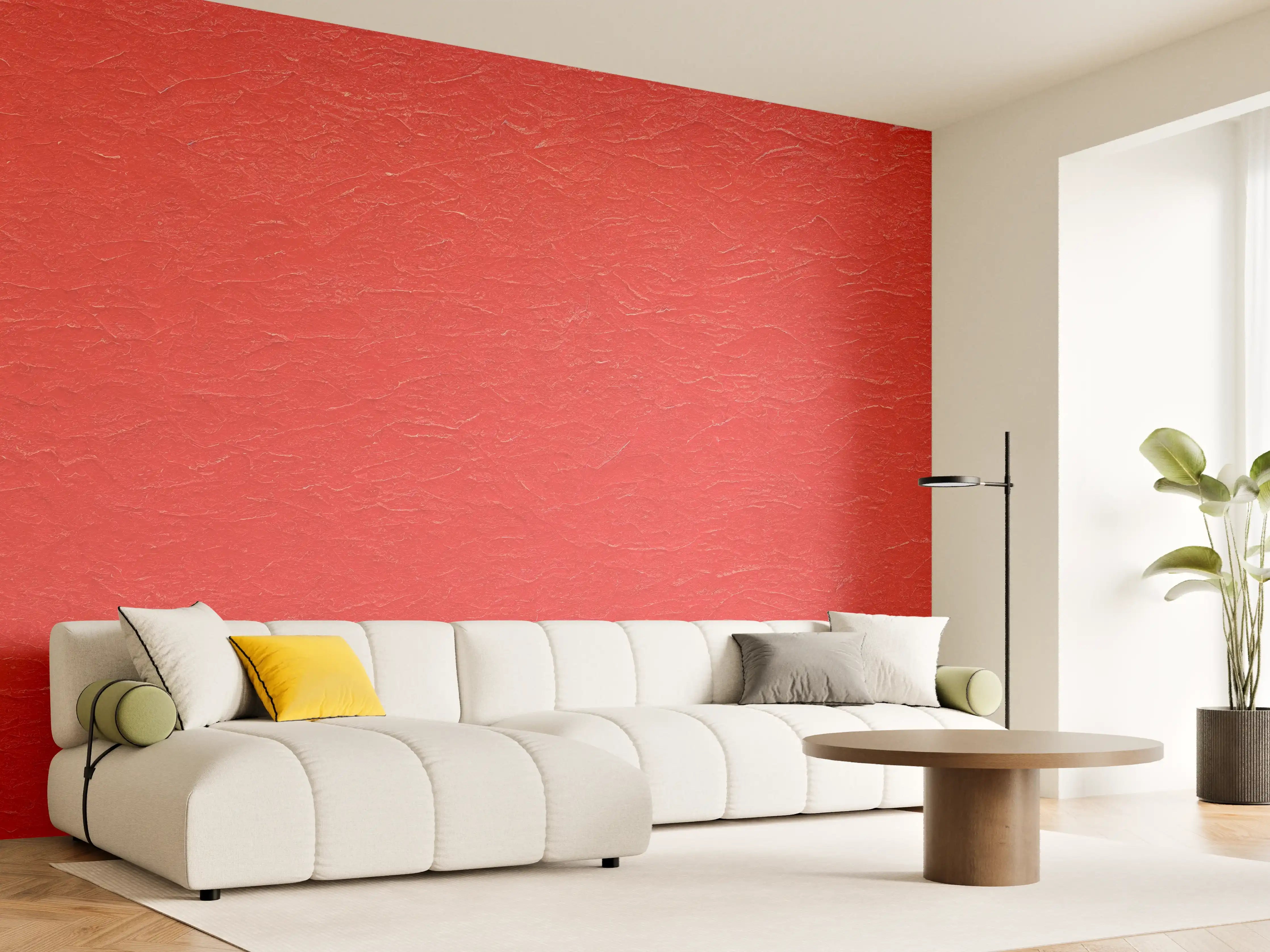 Wandverkleidung Wohnzimmer - Rotes Wandmuster