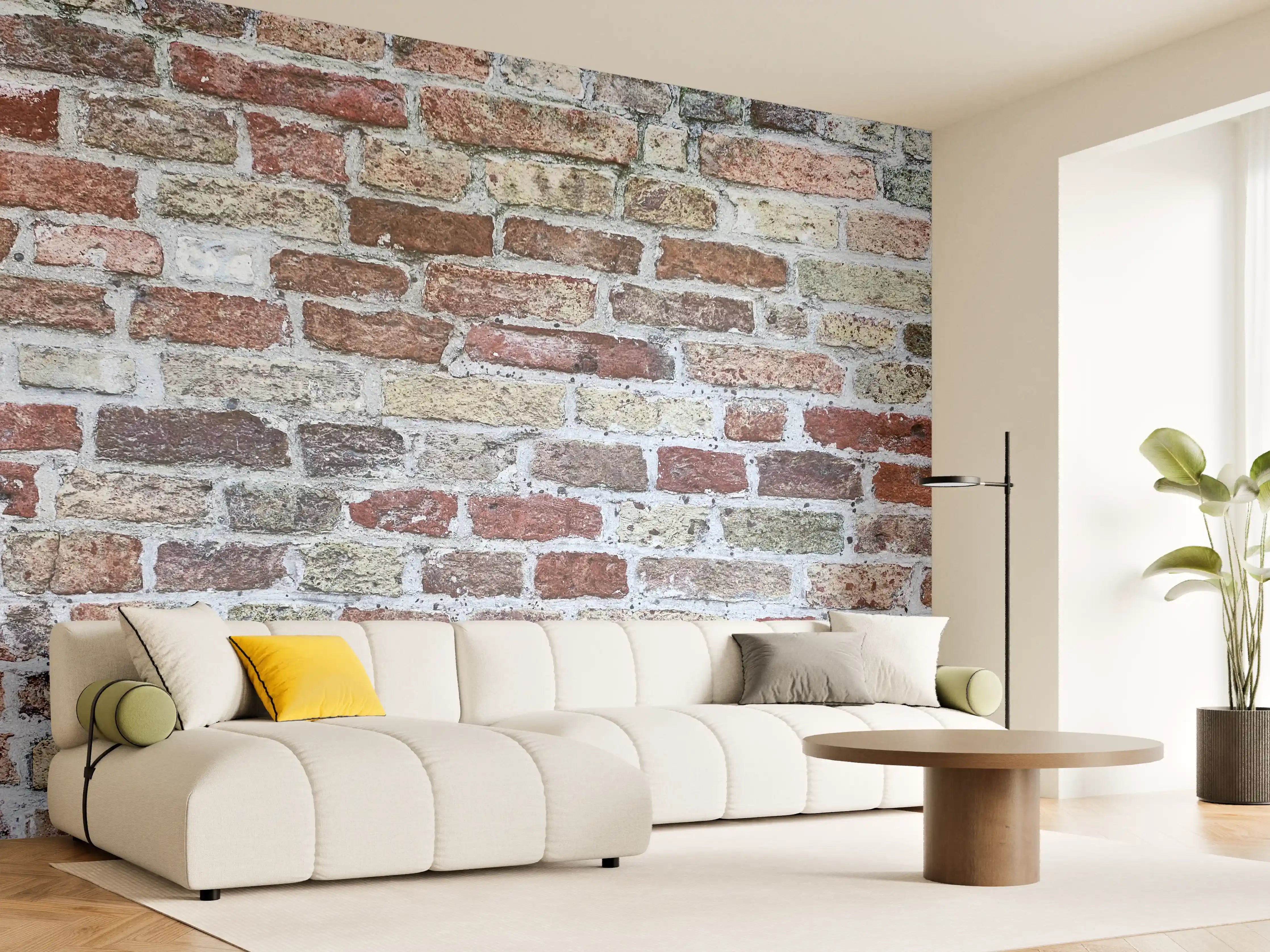 Wandverkleidung Wohnzimmer - Rustic Brick Wall Decor
