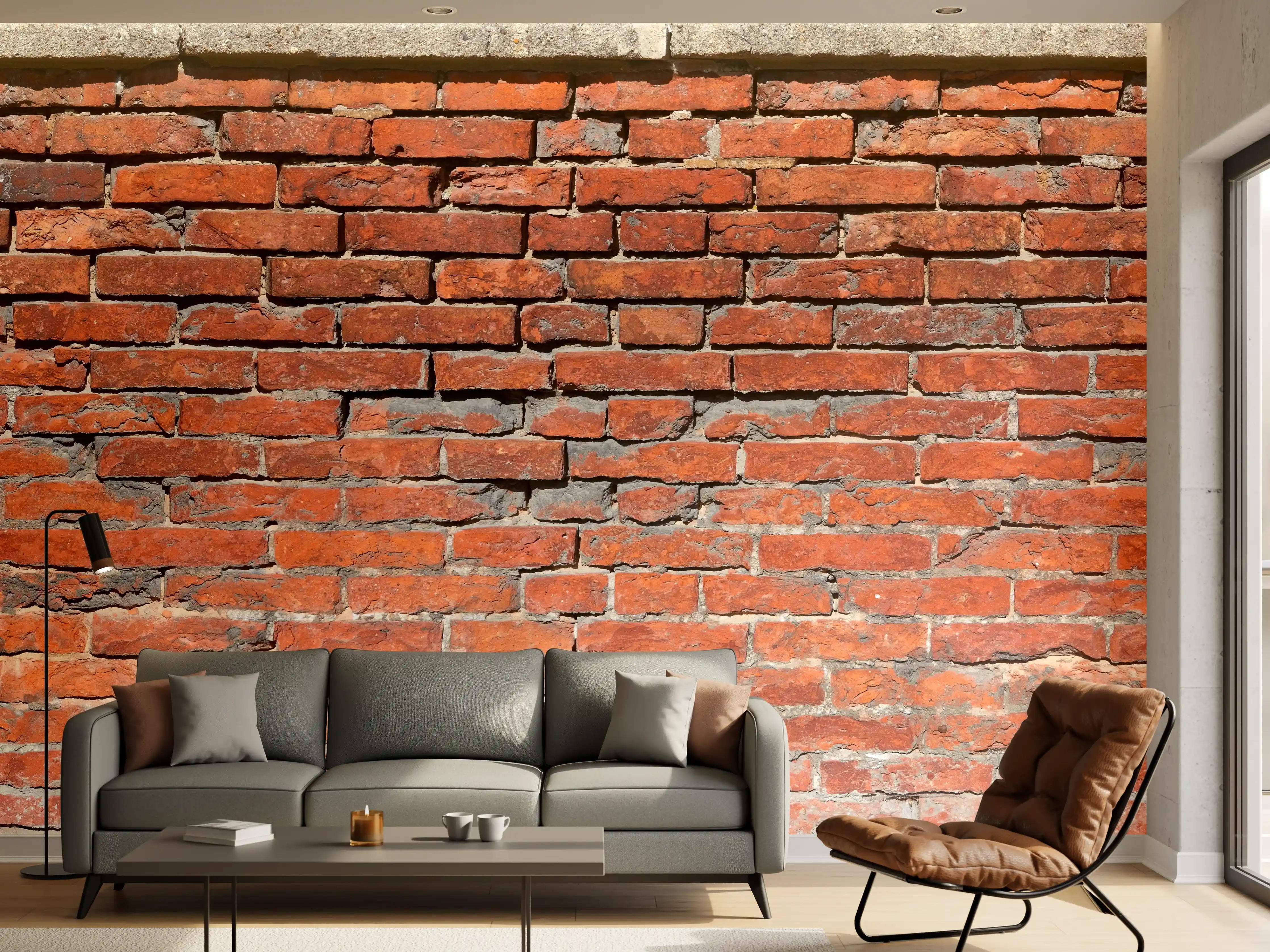 Wandverkleidung Wohnzimmer - Rustikale Backsteinmauer für kreative Projekte