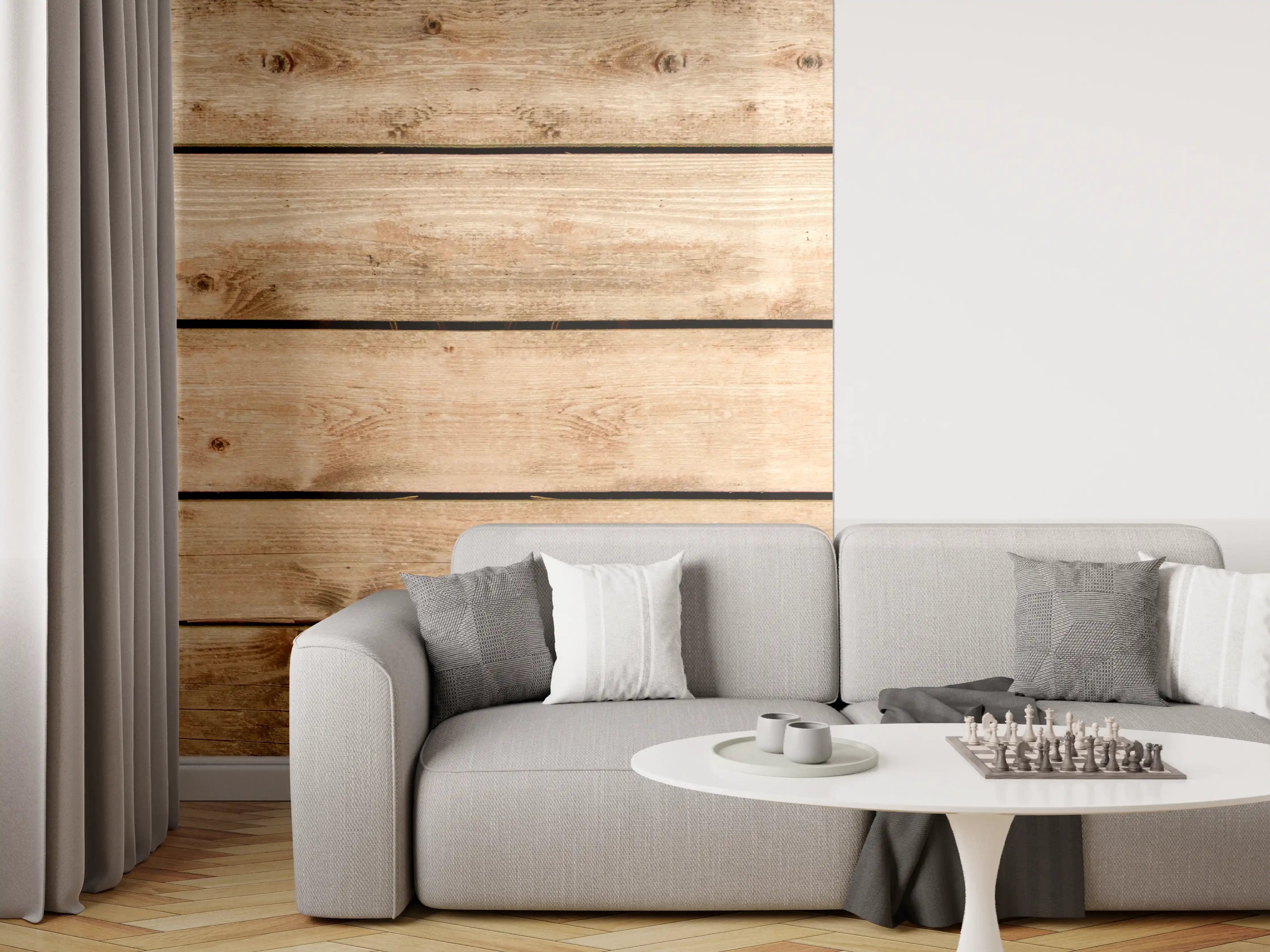 Wandverkleidung Wohnzimmer - Rustikale Braun-Holz-Textur