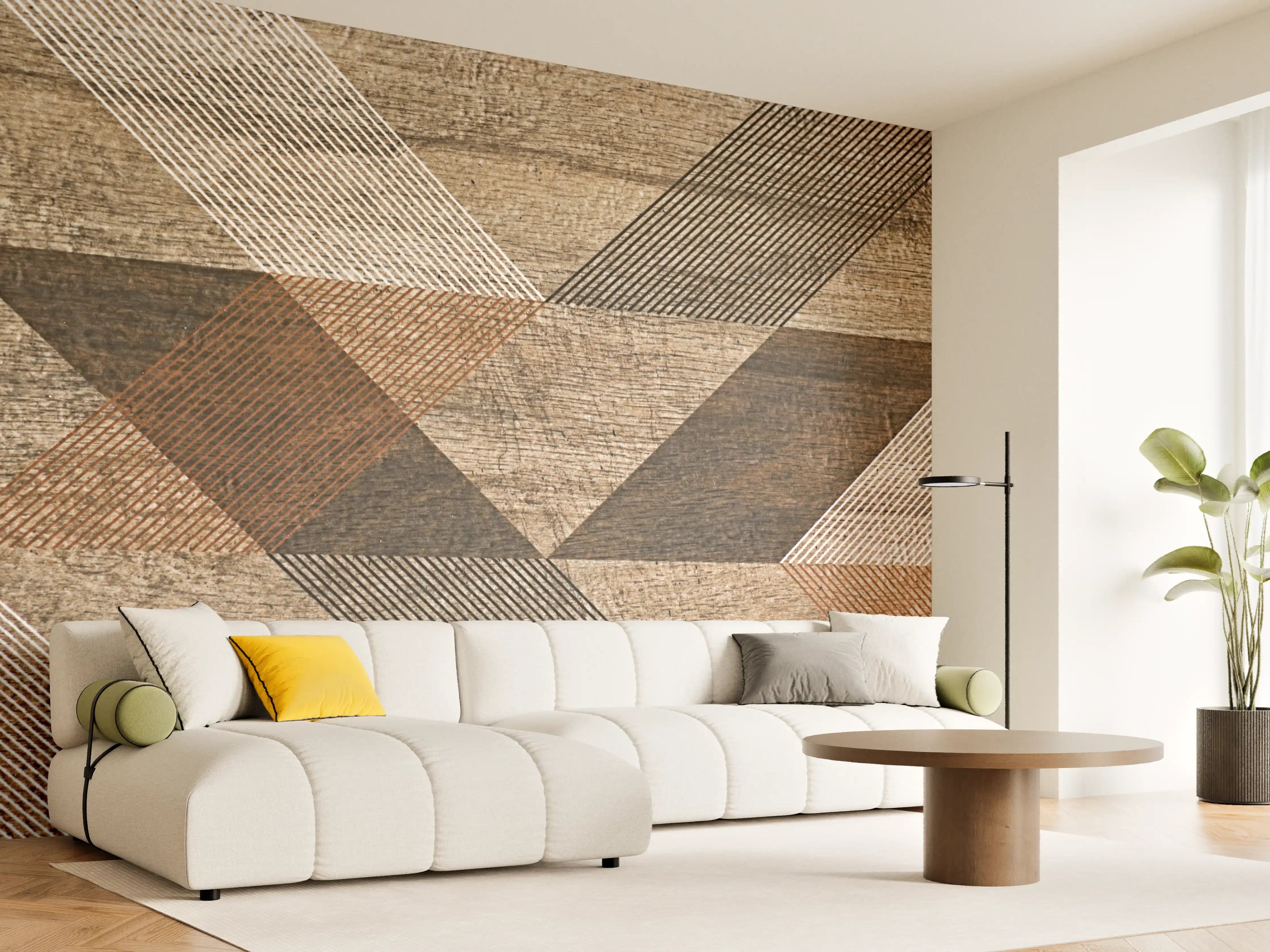 Wandverkleidung Wohnzimmer - Rustikale Holzoptik Fliese