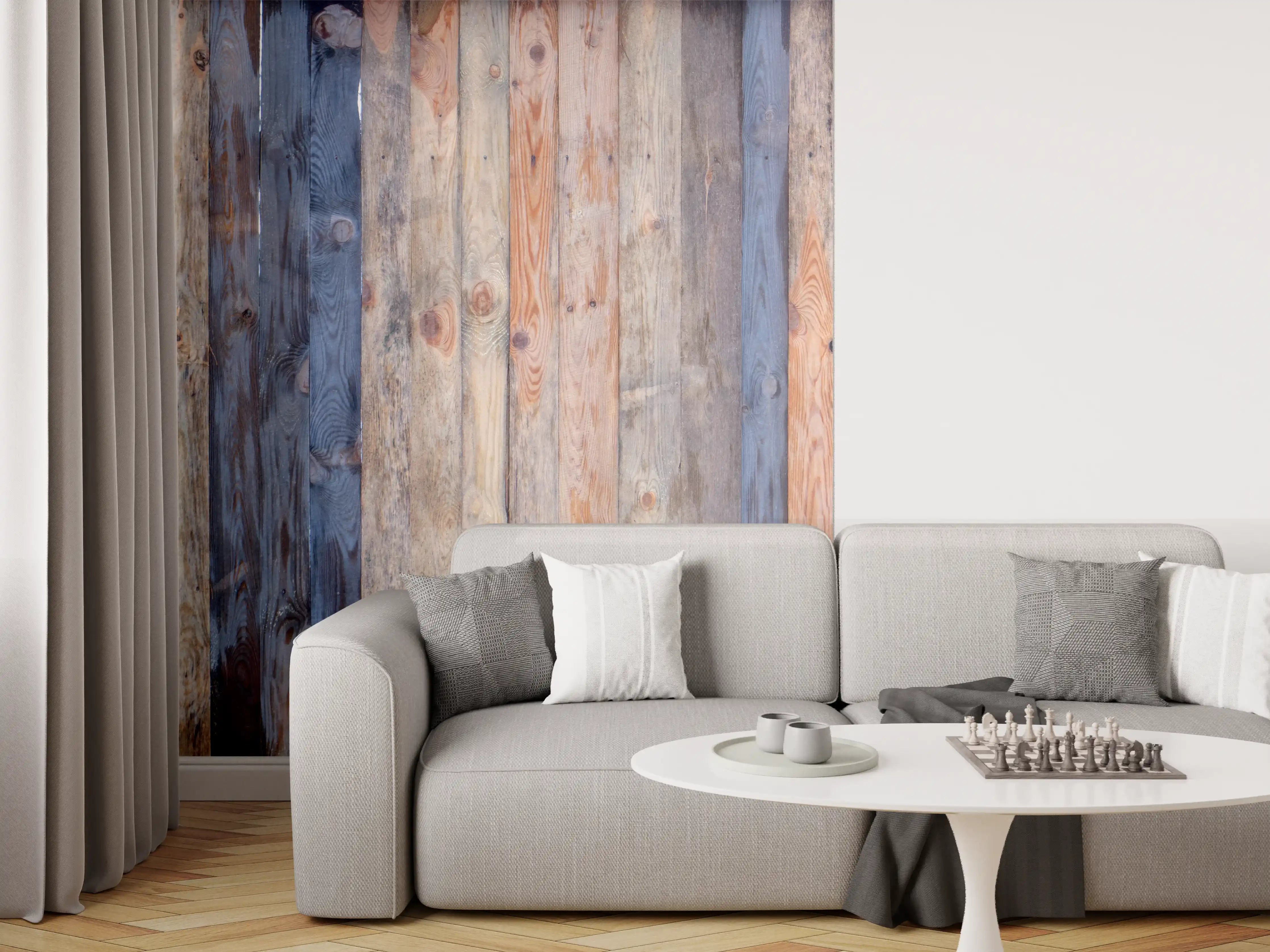 Wandverkleidung Wohnzimmer - Rustikale Holzpaneele Wanddekoration