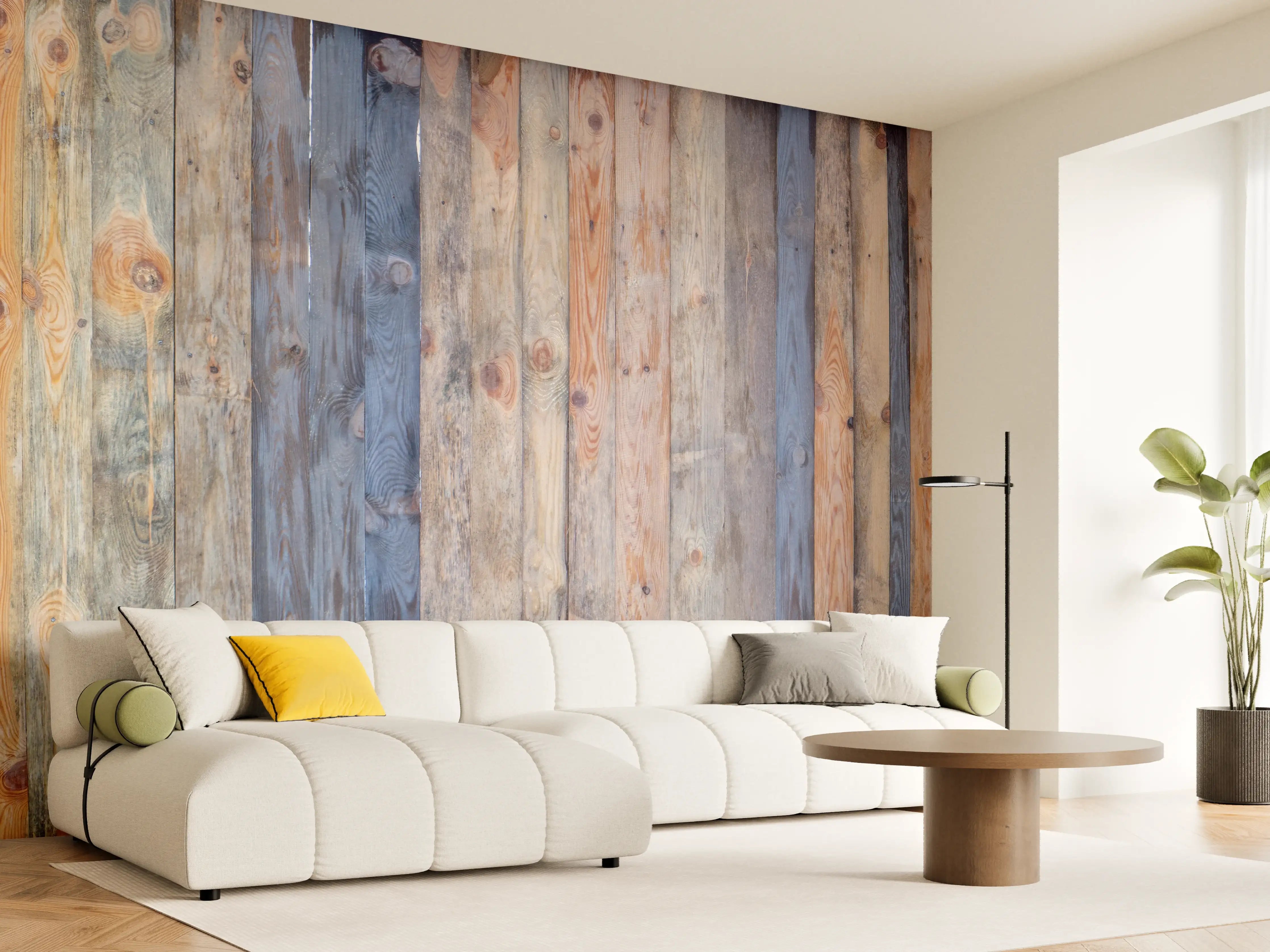 Wandverkleidung Wohnzimmer - Rustikale Holzpaneele Wanddekoration