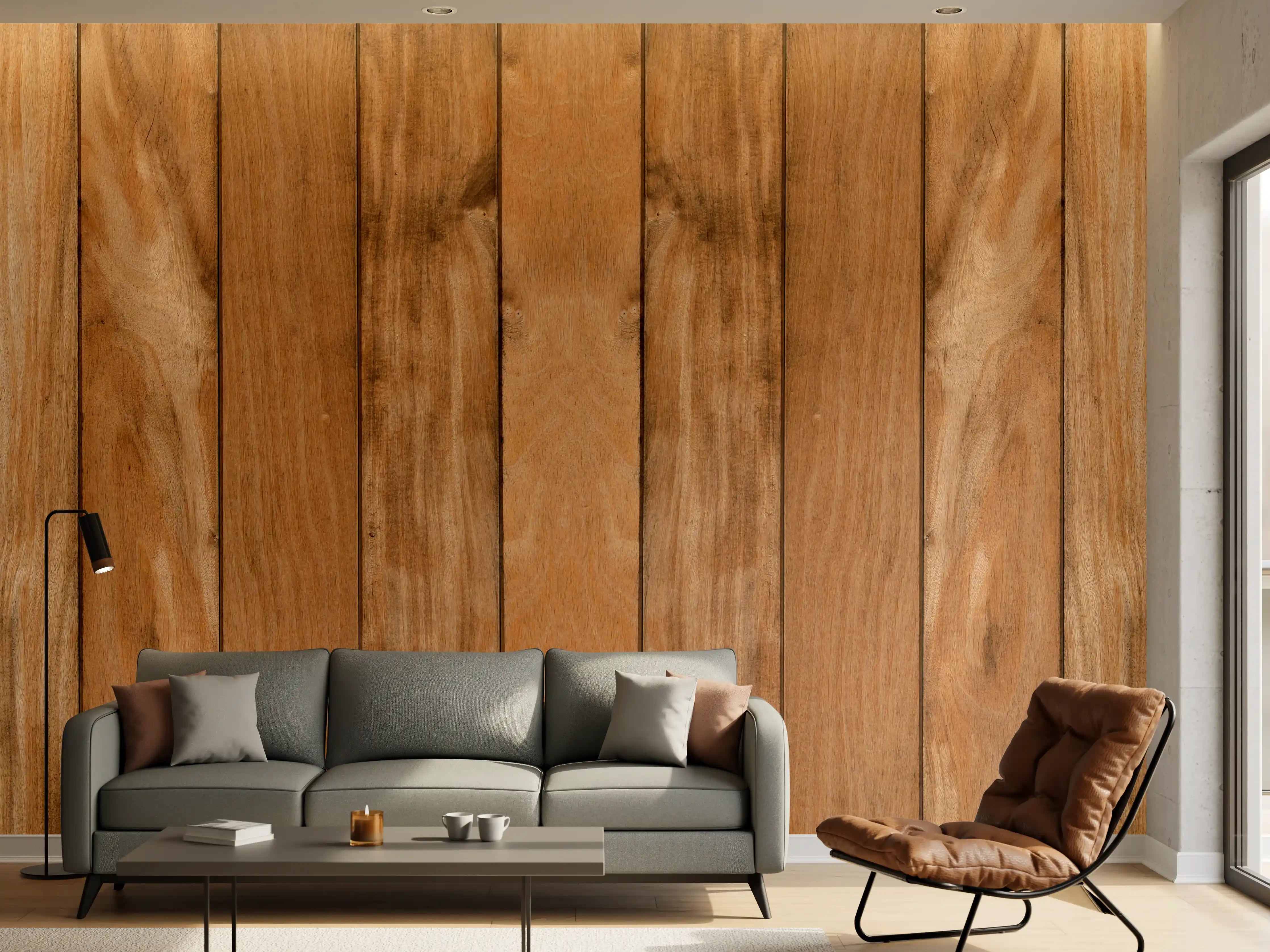 Wandverkleidung Wohnzimmer - Rustikale Holzvertäfelung für Heimdekoration
