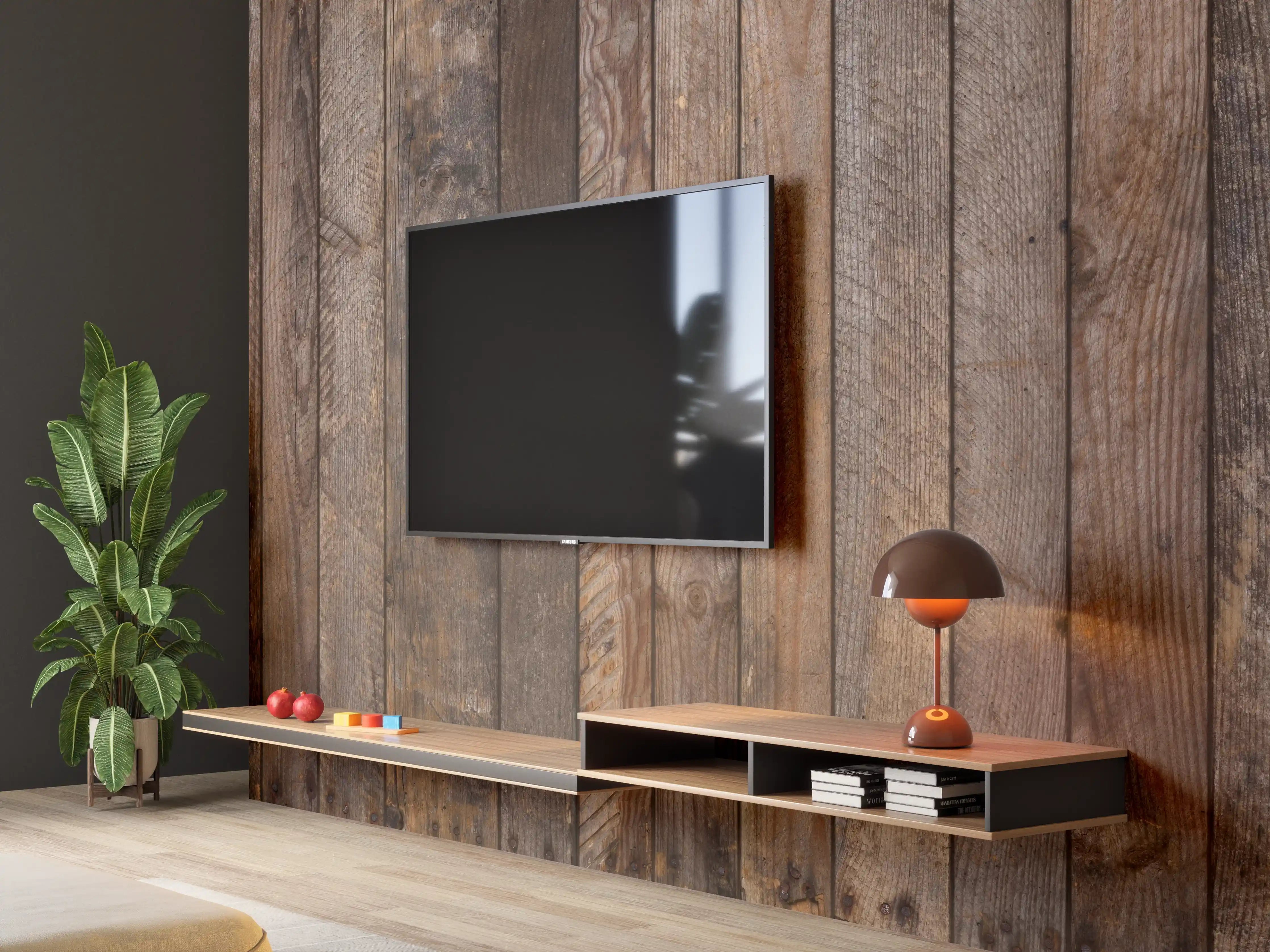 Wandverkleidung Wohnzimmer - Rustikale Holzwand für warmer Ambiente