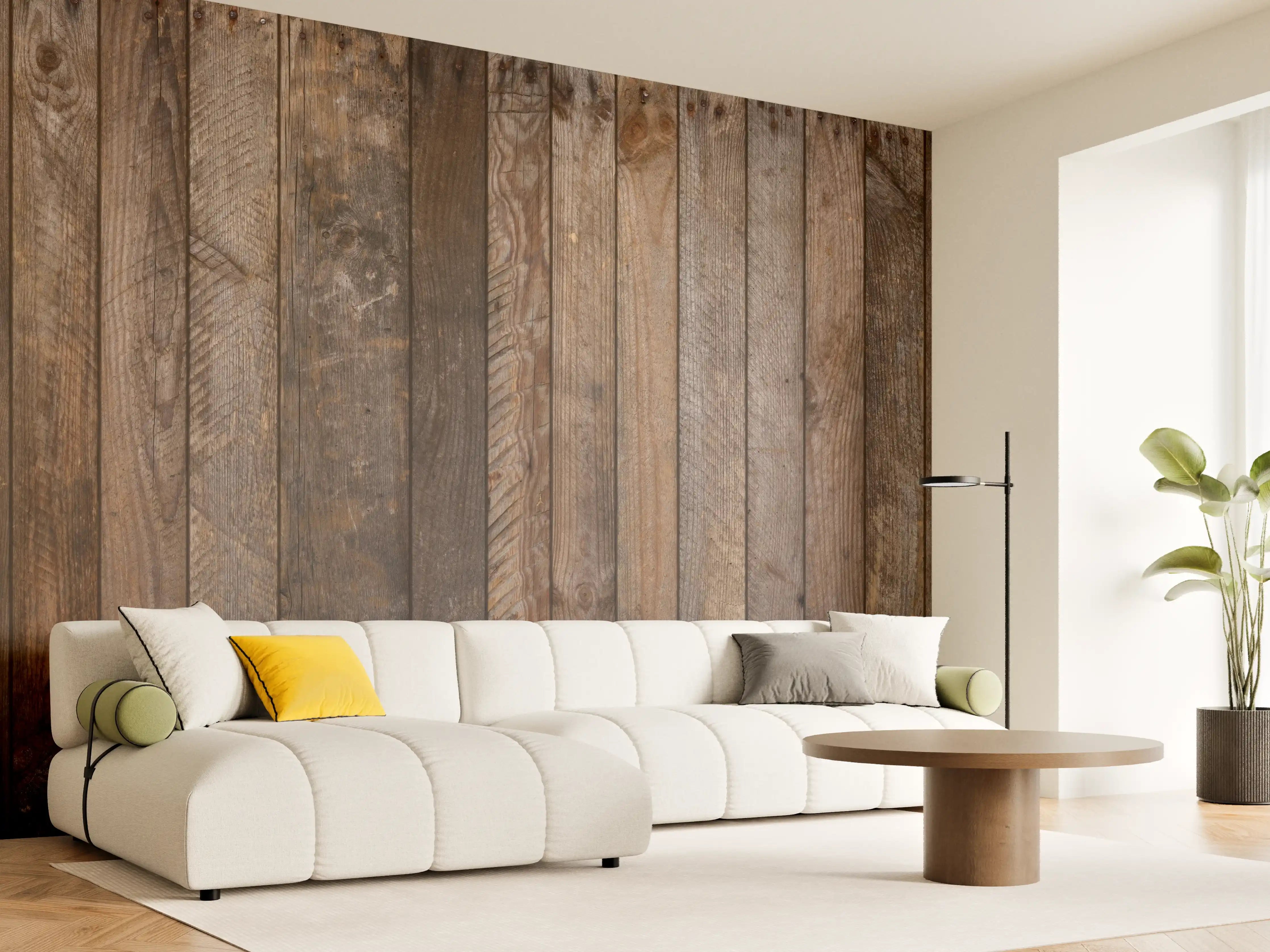 Wandverkleidung Wohnzimmer - Rustikale Holzwand für warmer Ambiente