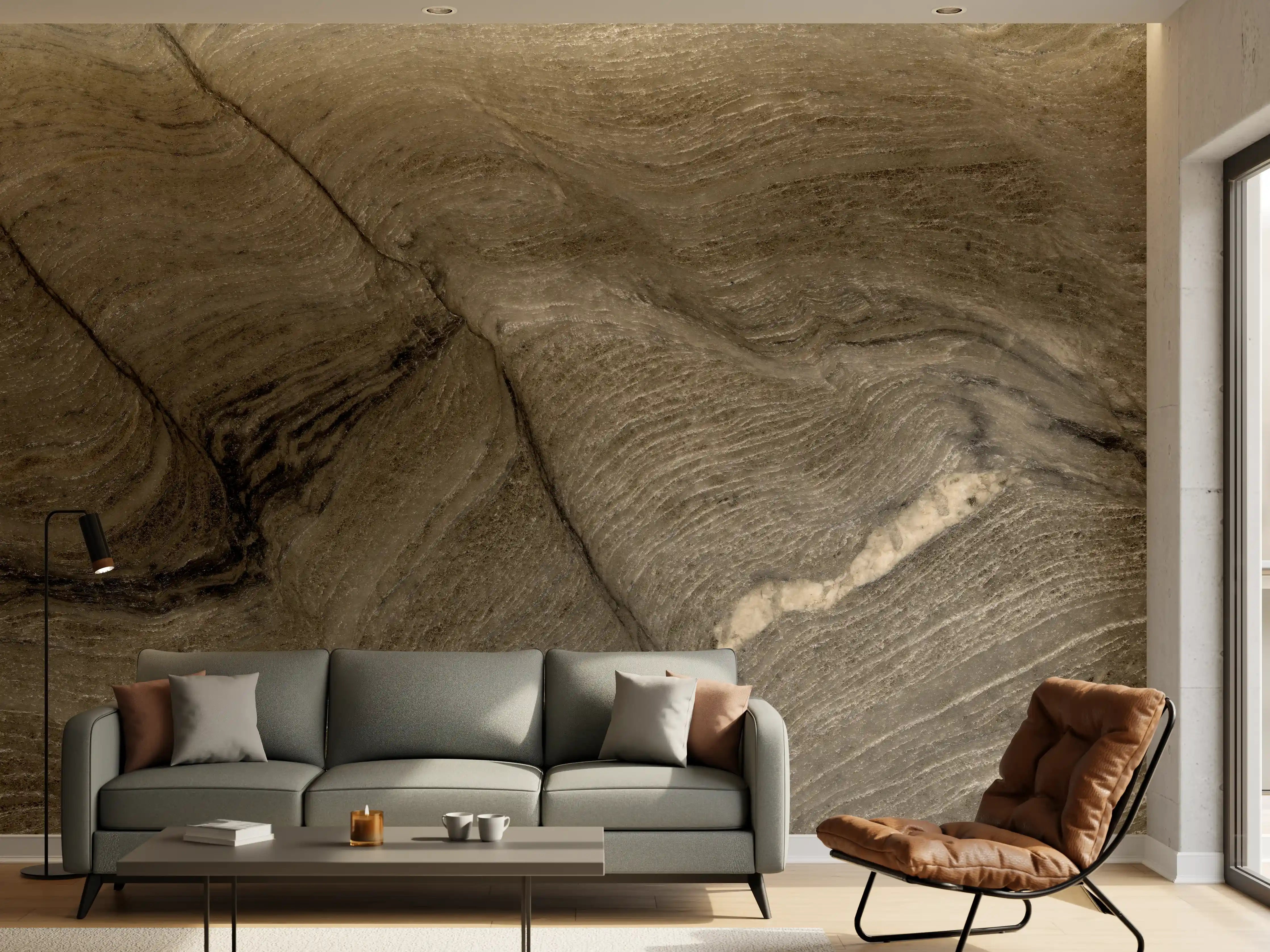 Wandverkleidung Wohnzimmer - Rustikale Marmor Textur